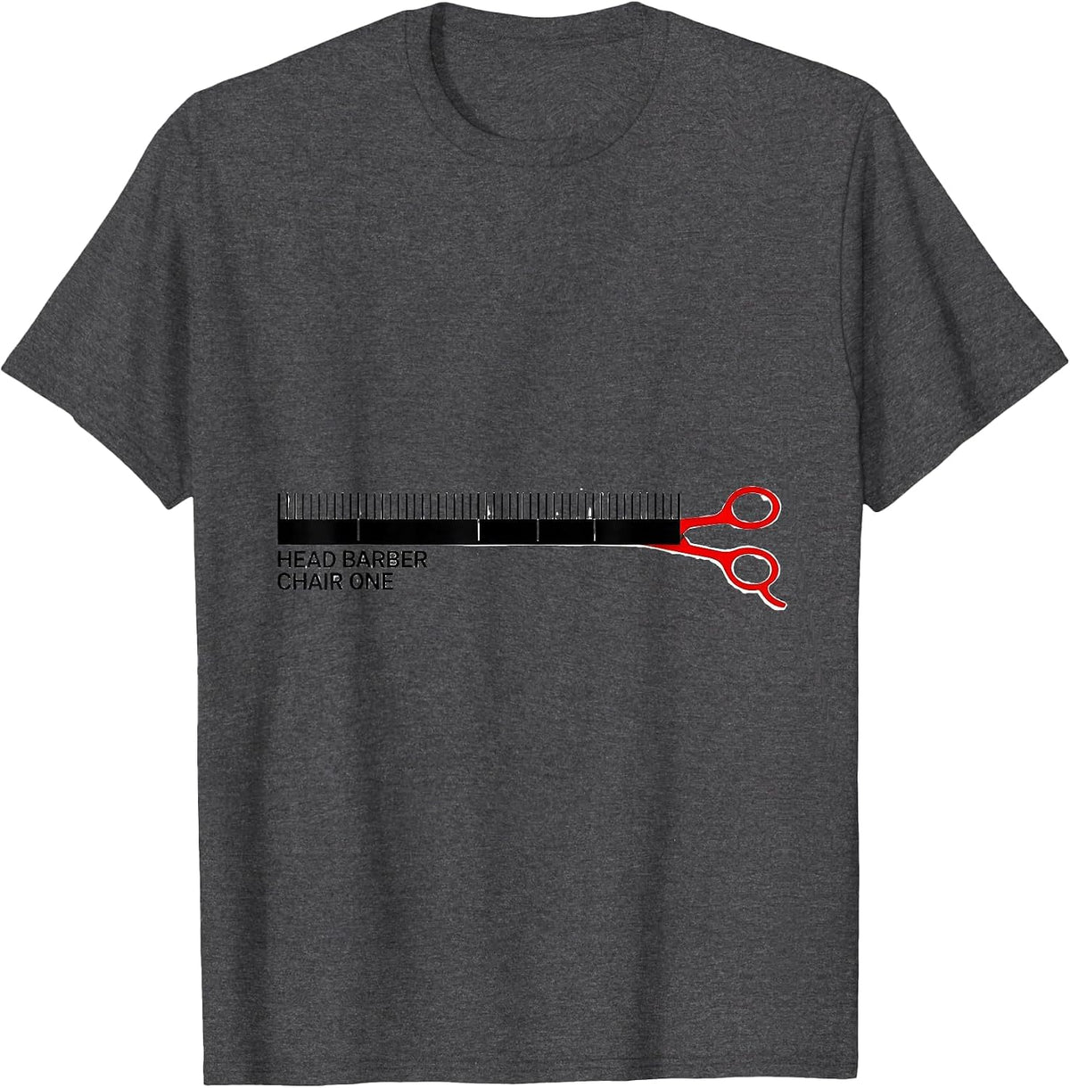 Men's Head Barber Chair One Funny Hairdresser Barber Gift T-Shirt - Dark Heather Grey