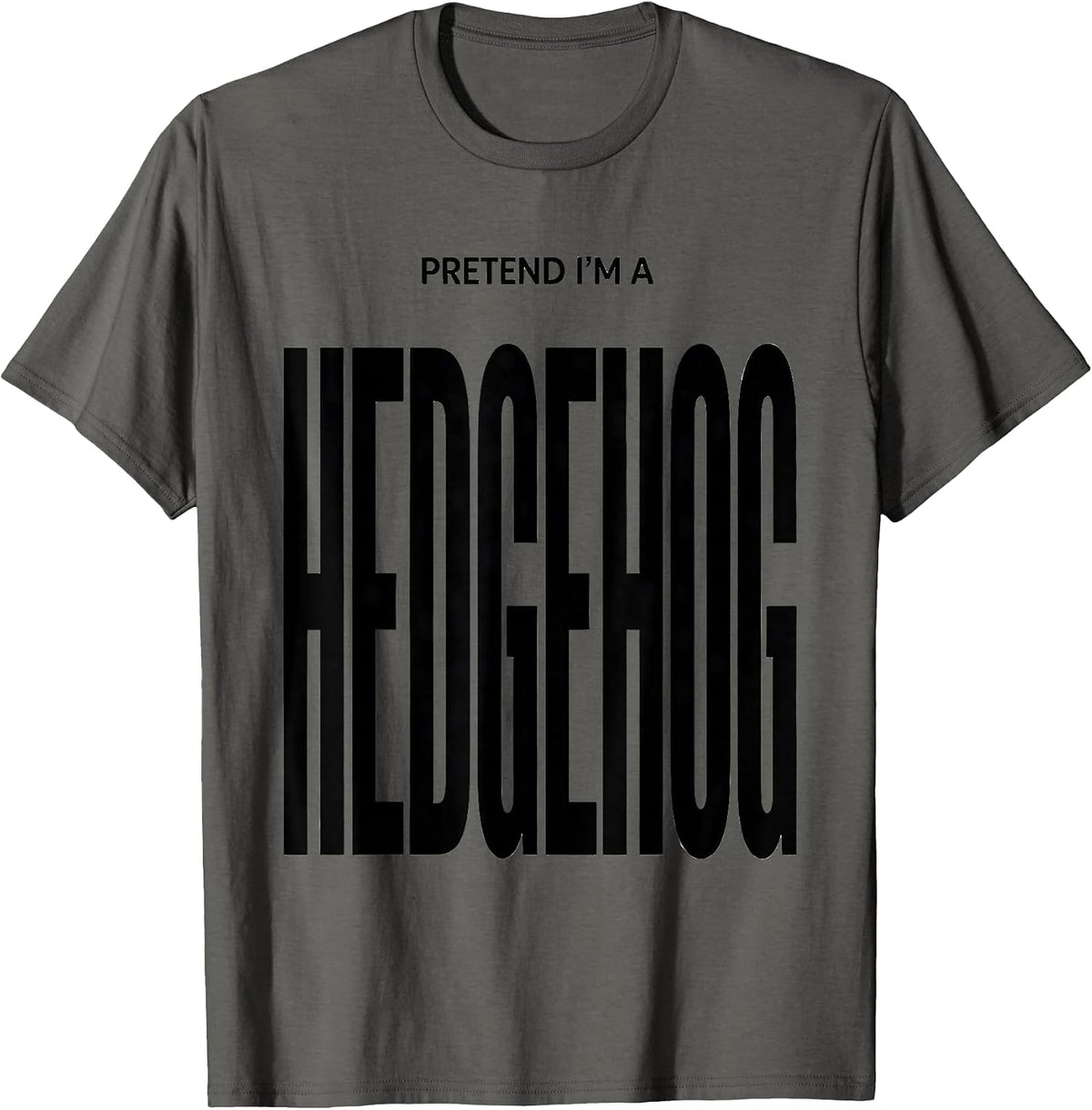 Pretend I'm A Hedgehog Funny Lazy Halloween Costume T-Shirt - Asphalt Grey