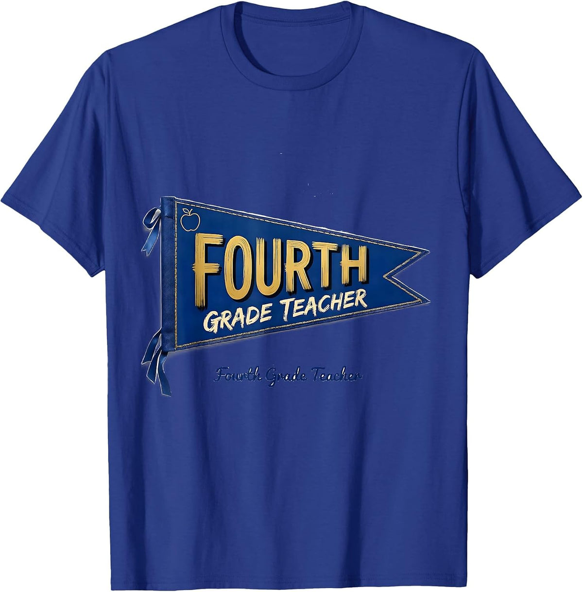 Men's Fourth Grade Teacher Cheerful Whimsical Back to School T-Shirt - Royal Blue