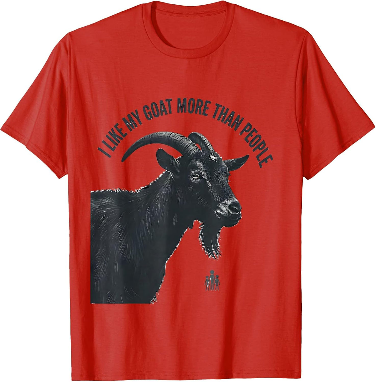 Men's I Like My Goat More Than People Funny Goat Lover Animal T-Shirt - Red