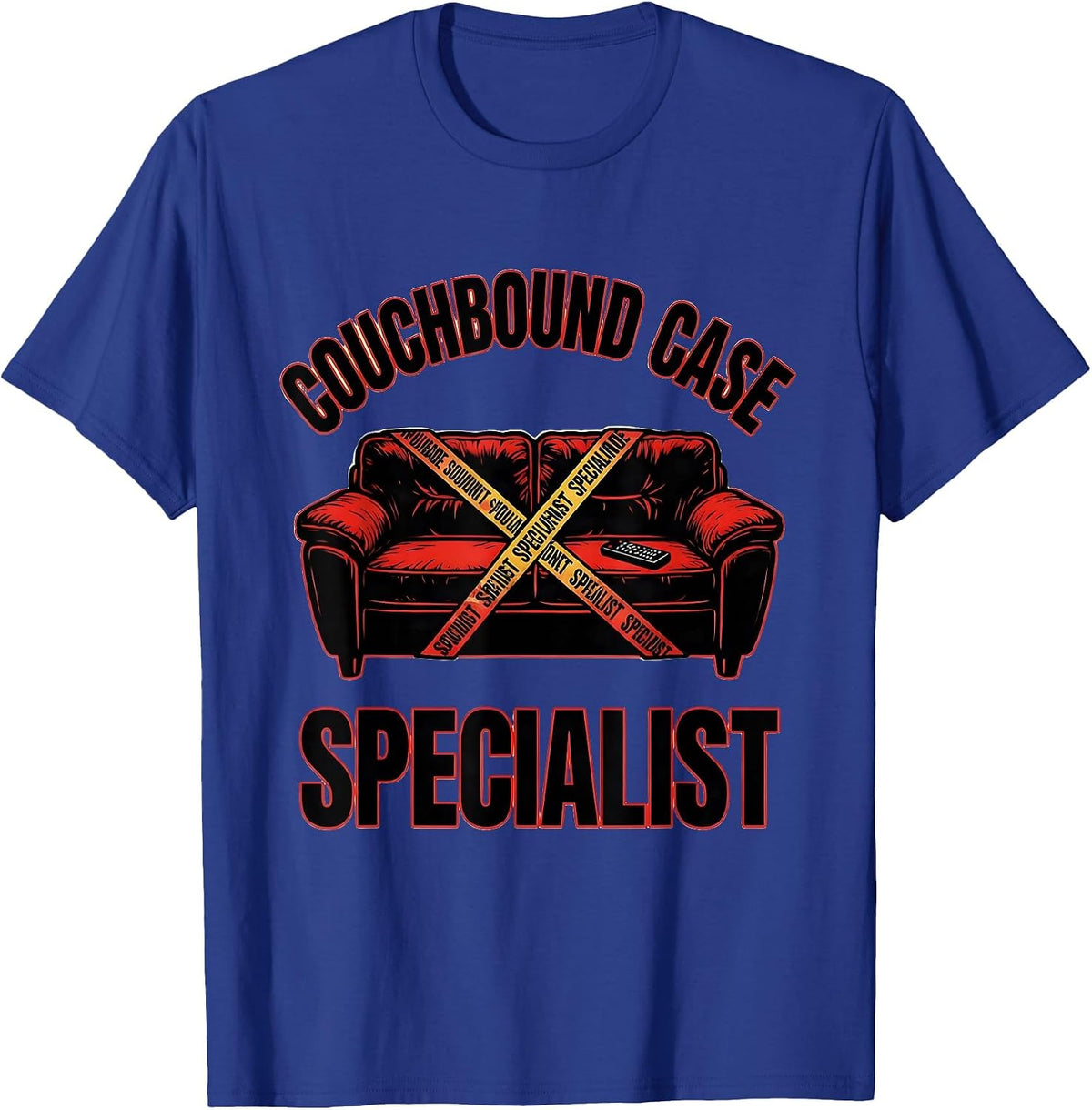 Couchbound Case Specialist Tattoo True Crime Fan Humor T-Shirt - Royal Blue