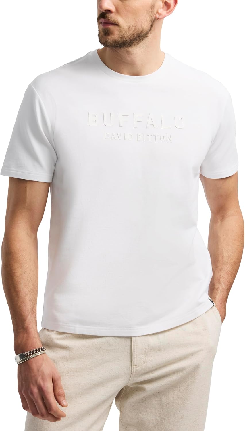 Buffalo David Bitton Men's Short Sleeve Logo Tee - White