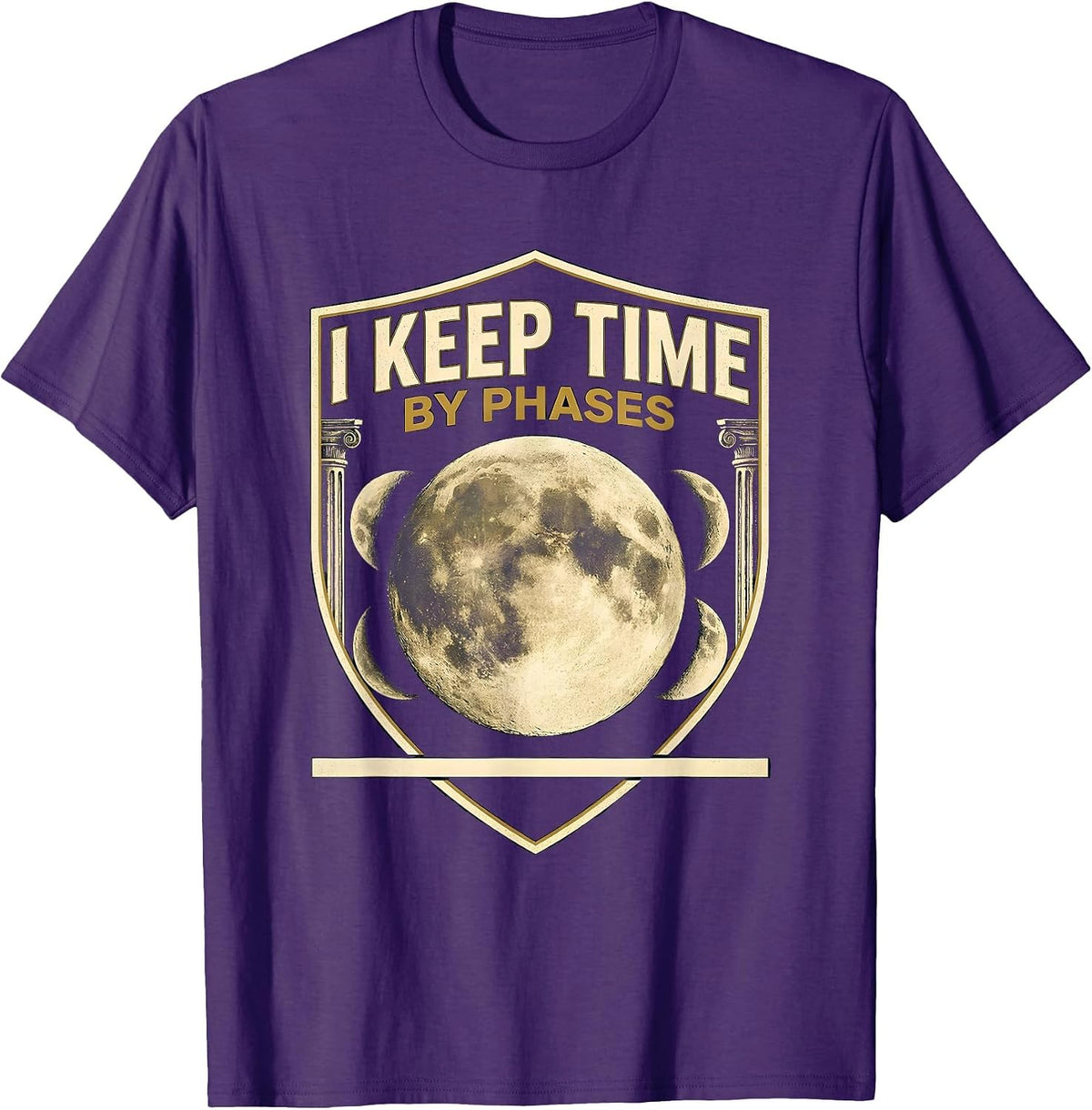 I Keep Time By Phases Celestial Moon Phase Astronomy Boho T-Shirt - Purple