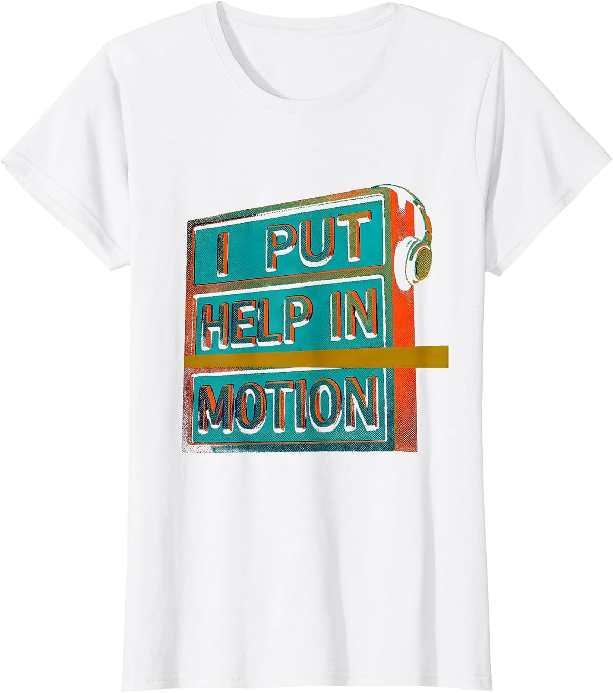 Women's I Put Help In Motion Risograph 911 Dispatcher Thin Gold Line T-Shirt - White