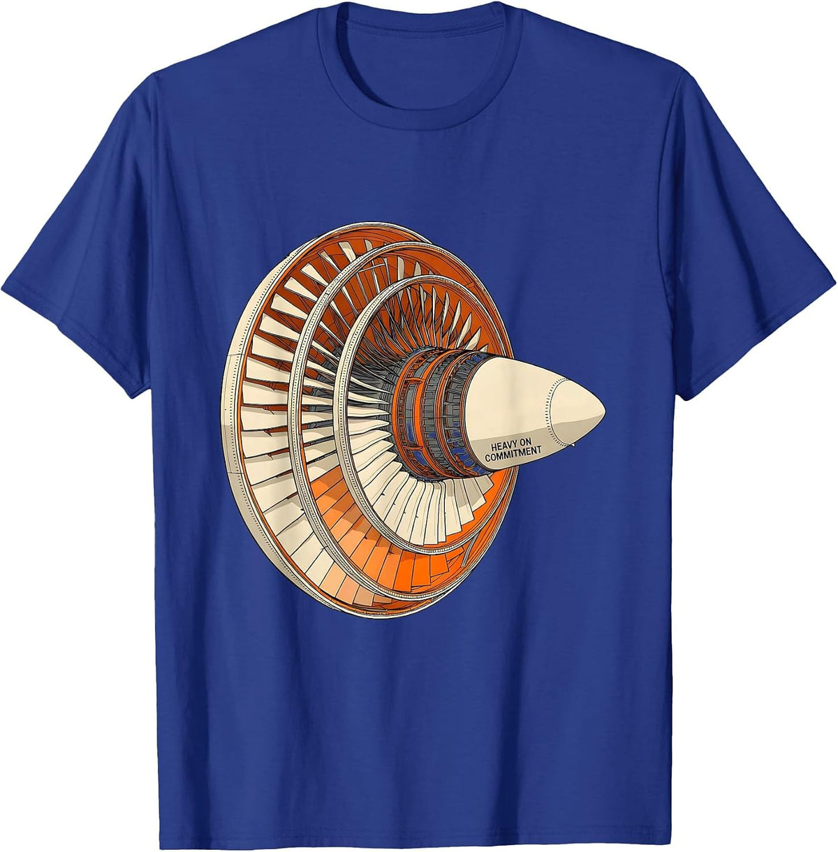 Heavy On Commitment Minimalist Aviation Geek Pilot Family T-Shirt - Royal Blue