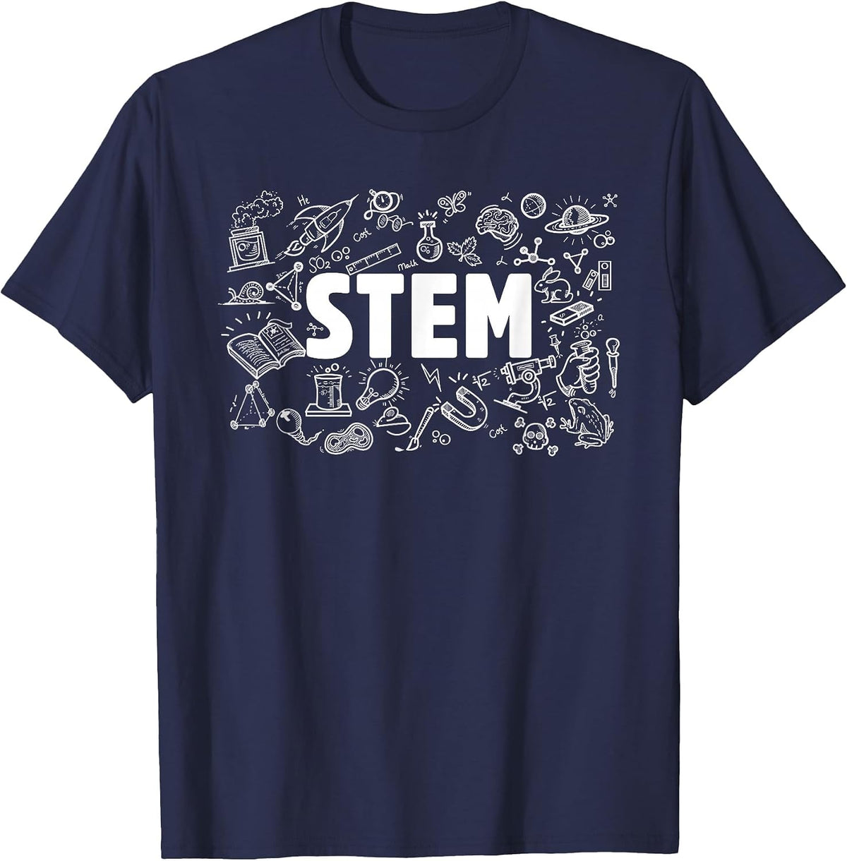 STEM Science Technology Engineering Math Teacher Student T-Shirt - Navy Blue