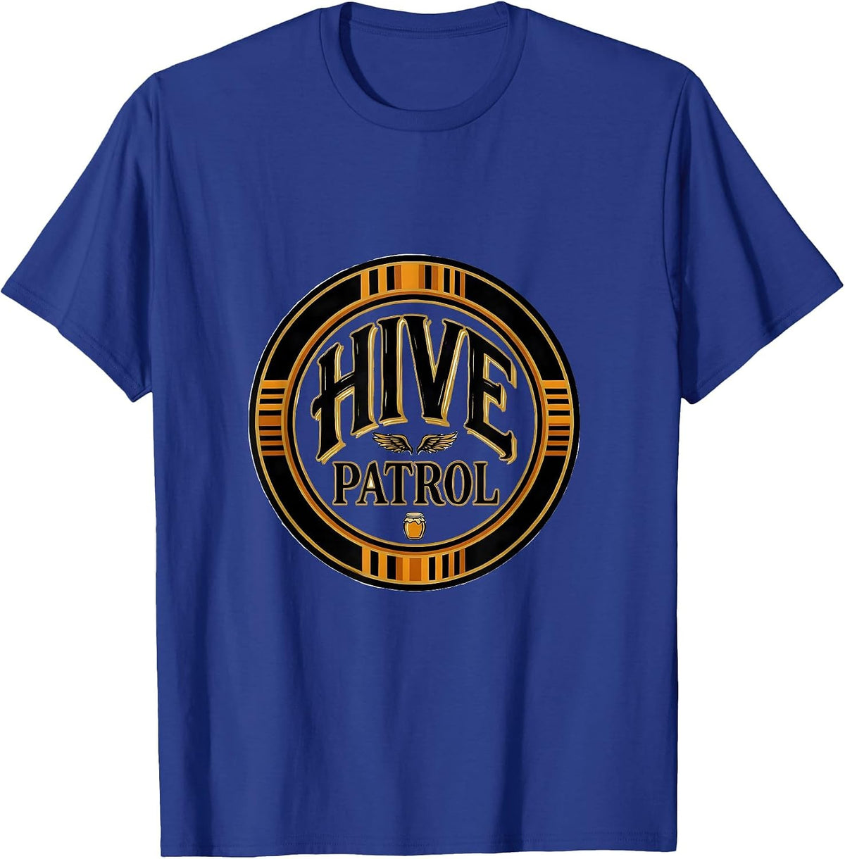 Men's Hive Patrol Playful Bee Honey Jar Halloween Costume Matching T-Shirt - Royal Blue