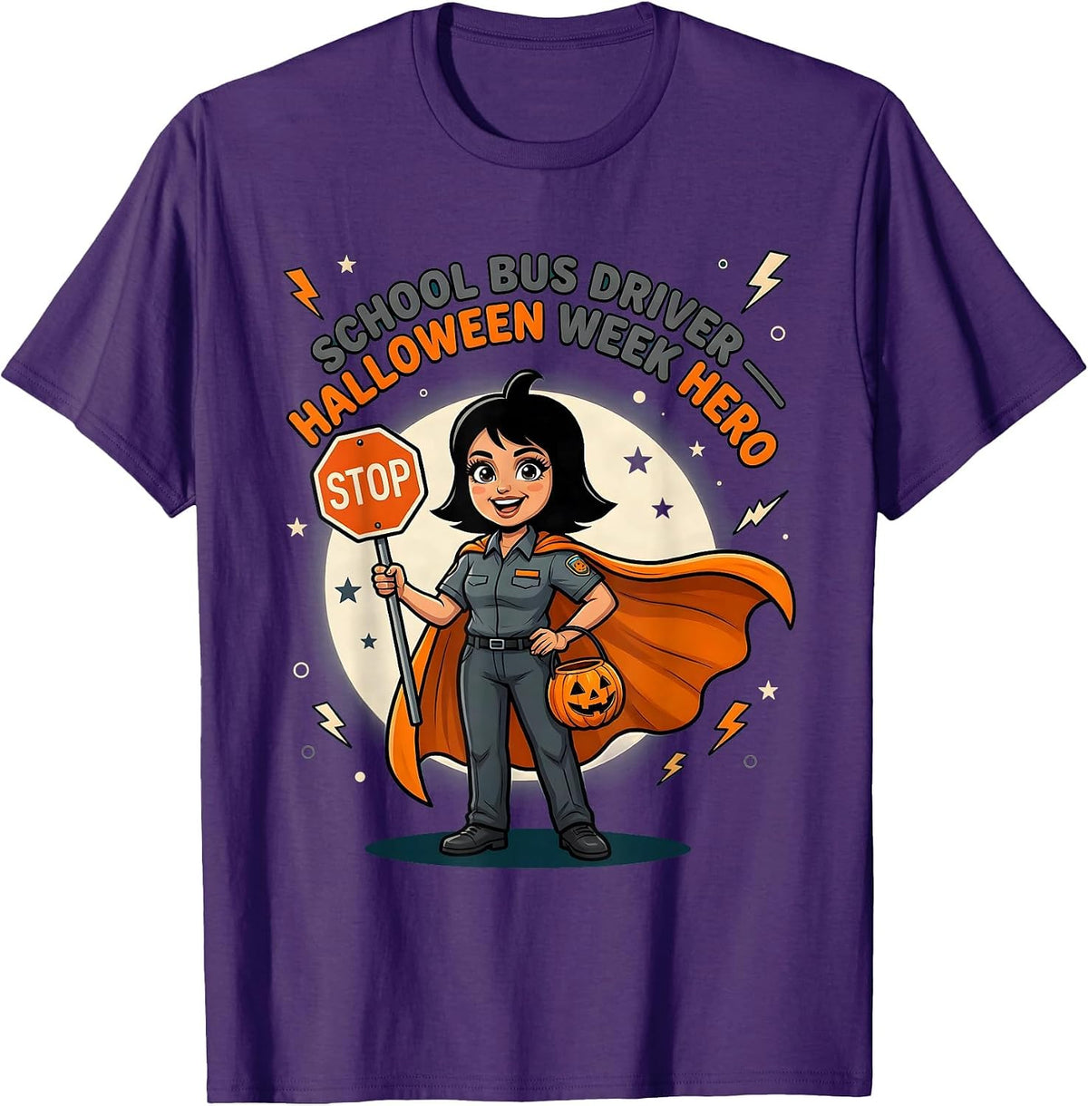 Men's SCHOOL BUS DRIVER - HALLOWEEN WEEK HERO Gift T-Shirt - Purple