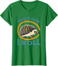 Women's This Is How I Roll Midcentury Modern Hedgehog Lover Animal T-Shirt - Kelly Green
