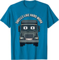 Trash Truck Smells Like Hard Work Design T-Shirt - Sapphire Blue