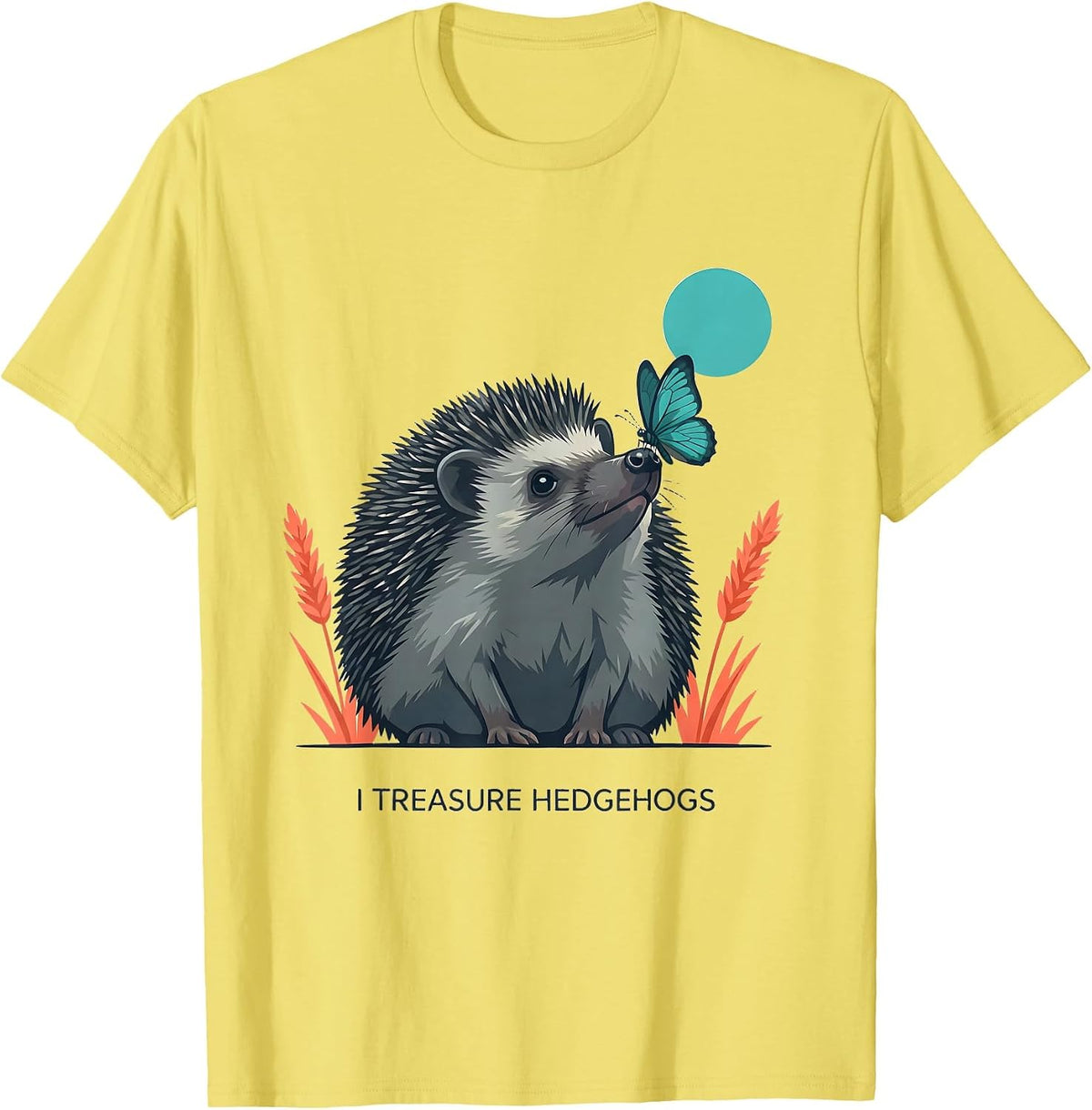 Men's I Treasure Hedgehogs Cute Hedgehog Animal Lover Gift T-Shirt - Lemon Yellow