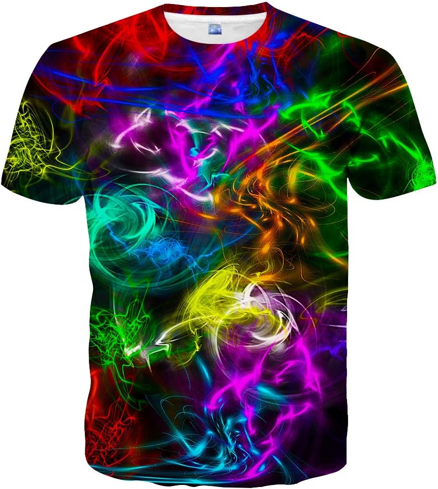 Neemanndy 3D Graphic Colorful T-Shirts Short Sleeve Crew Neck Print Tee for Men Women and Youngs - Design52