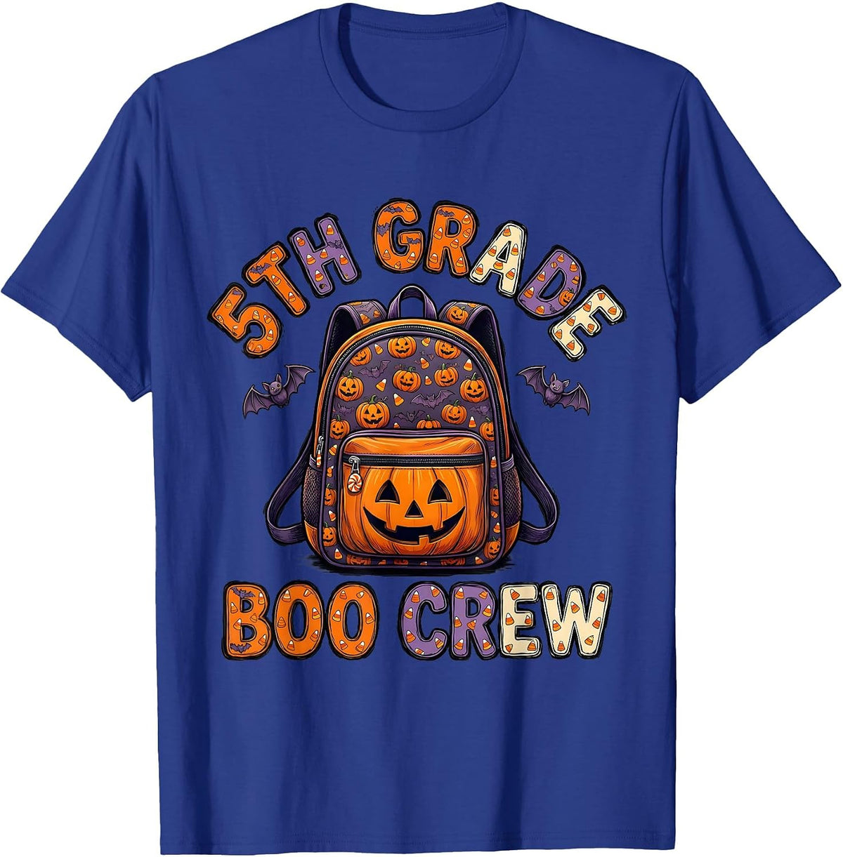 5th Grade Boo Crew Funny Elementary Teacher Halloween T-Shirt - Royal Blue