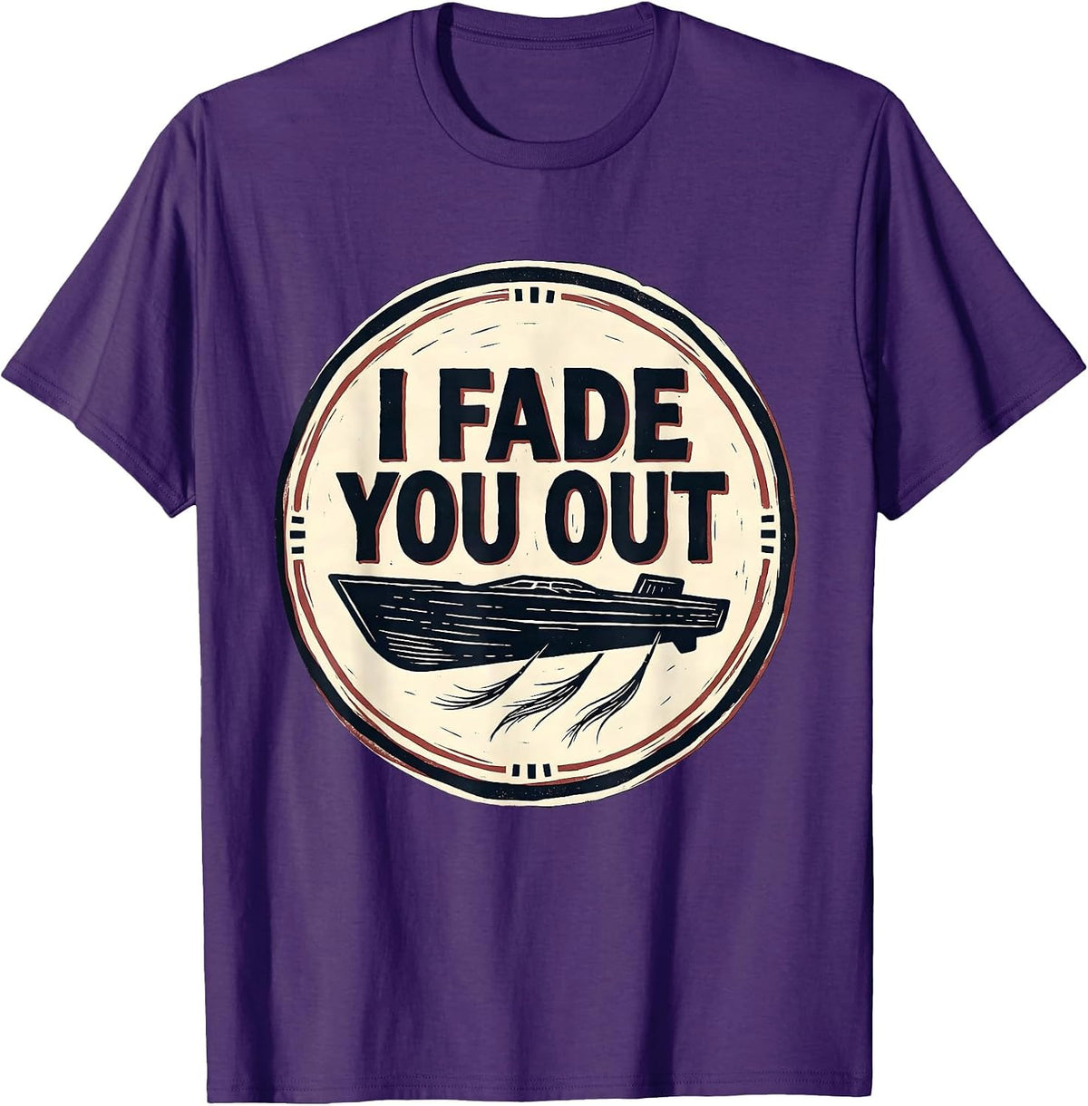I Fade You Out Linocut Funny Hairdresser Barber Gift T-Shirt - Purple
