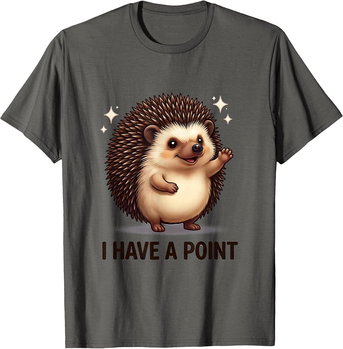 Men's I Have A Point Cute Kawaii Hedgehog Animal Humor Gift T-Shirt - Asphalt Grey