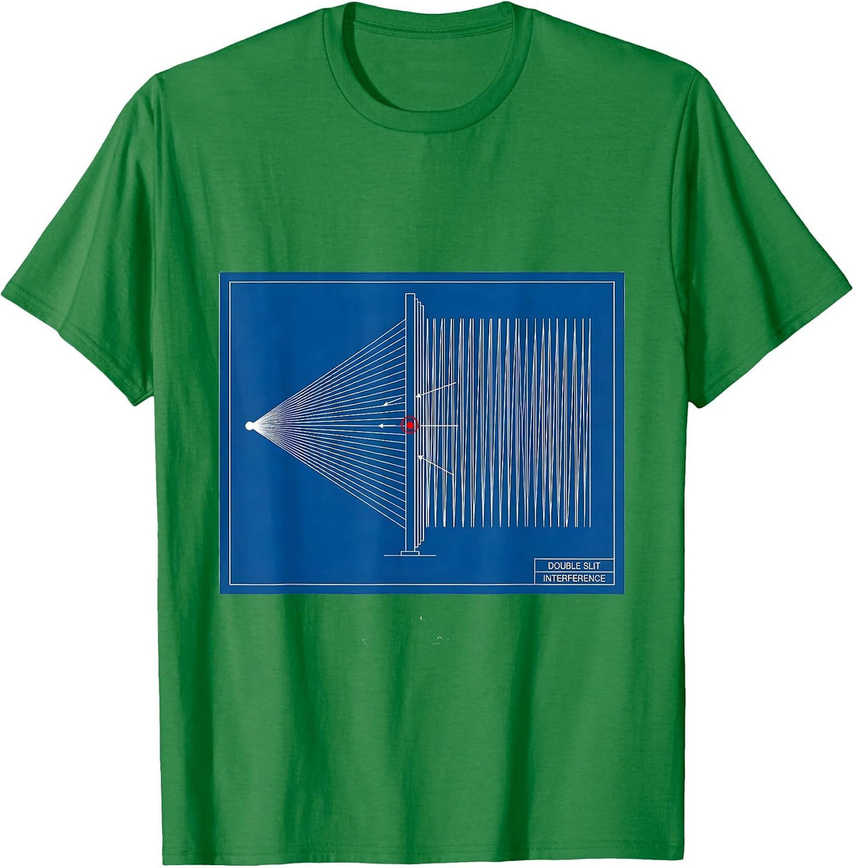 Men's Double Slit Interference Technical Blueprint Quantum Physics T-Shirt - Kelly Green