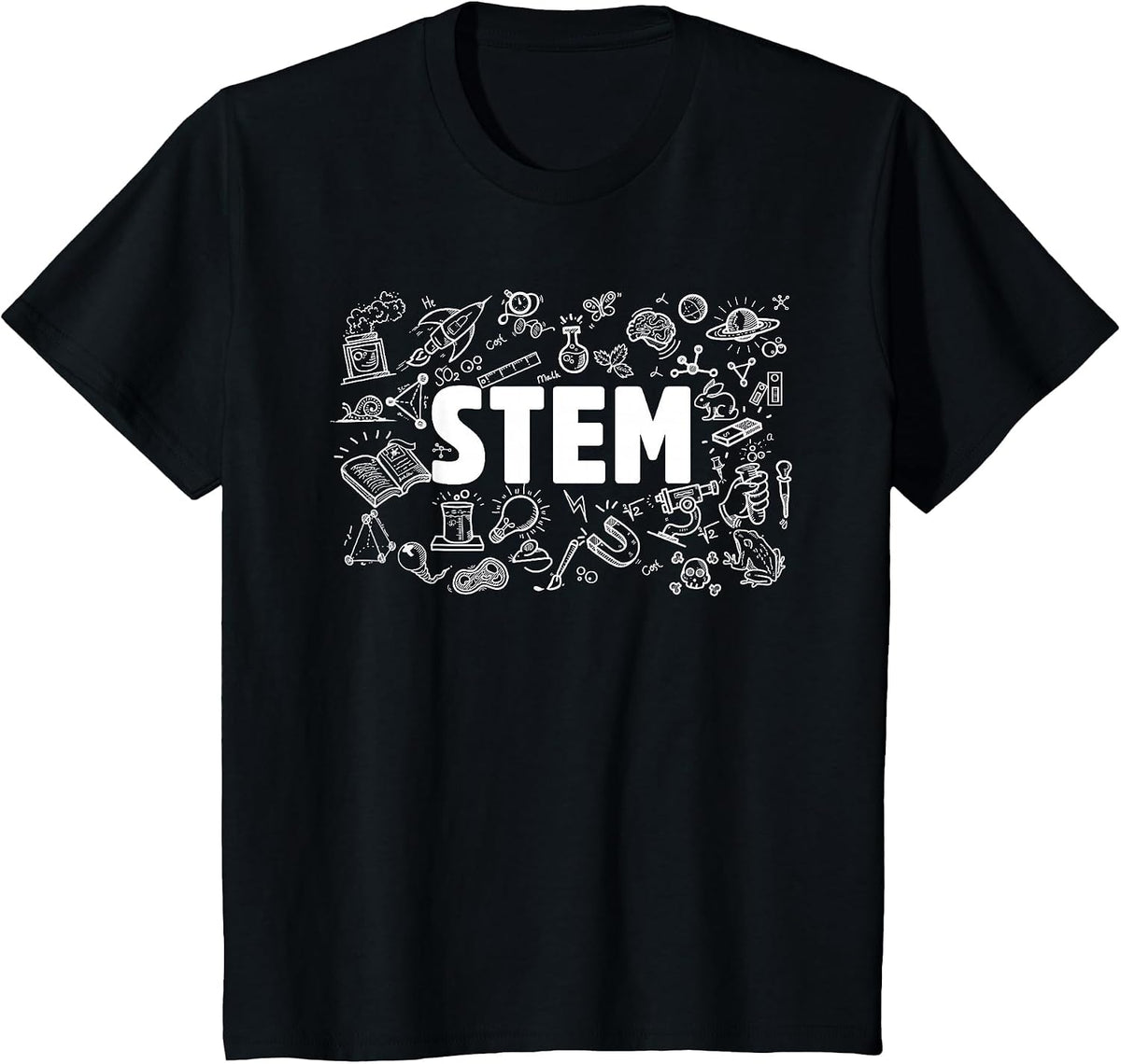 STEM Science Technology Engineering Math Teacher Student T-Shirt - Black