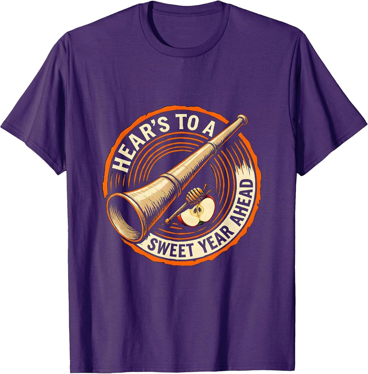 Men's Hear's To A Sweet Year Ahead Funny Rosh Hashanah Jewish New T-Shirt - Purple