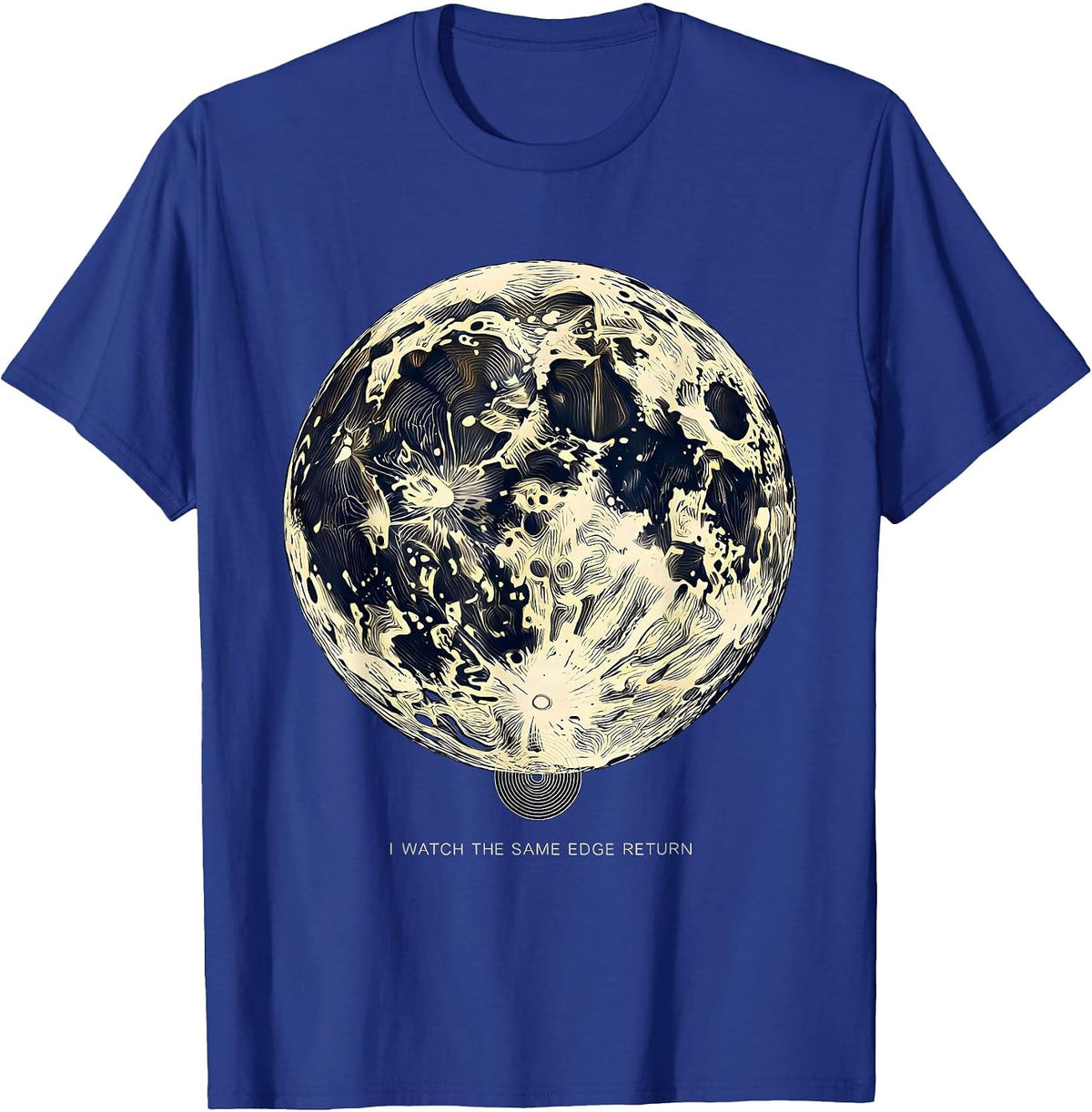 I Watch The Same Edge Return Topographic Contour Astronomy T-Shirt - Royal Blue