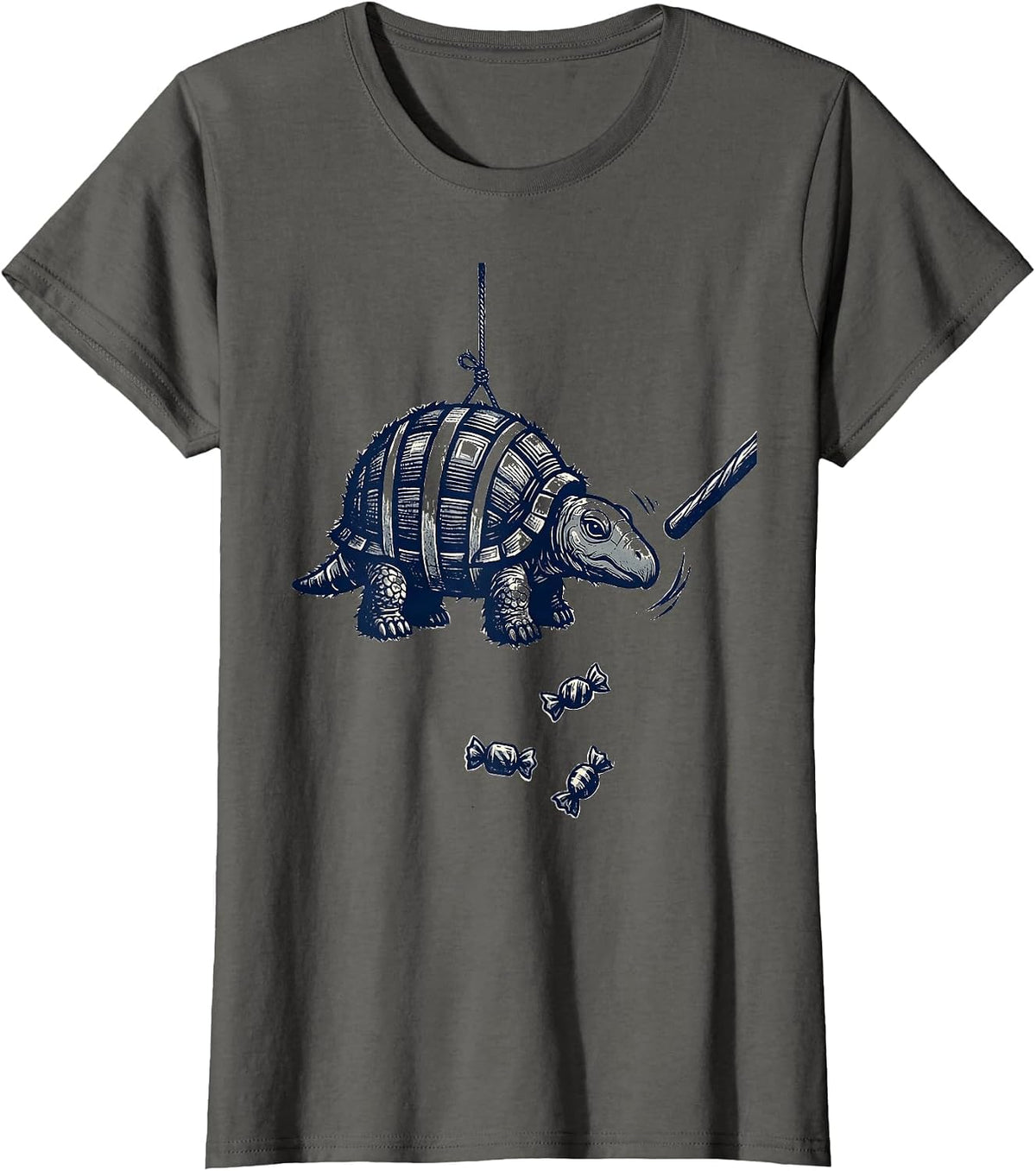 Women's Armadillo Piñata Rubber Stamp Cinco De Mayo Party Costume T-Shirt - Asphalt Grey