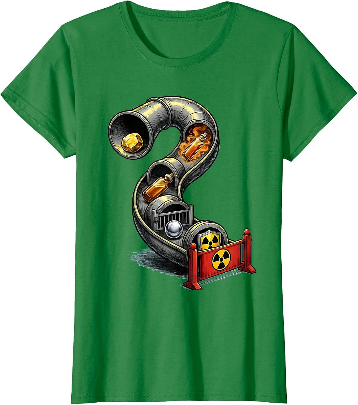 Women's Lab Escape Science Humor Teacher Student Gift T-Shirt - Kelly Green