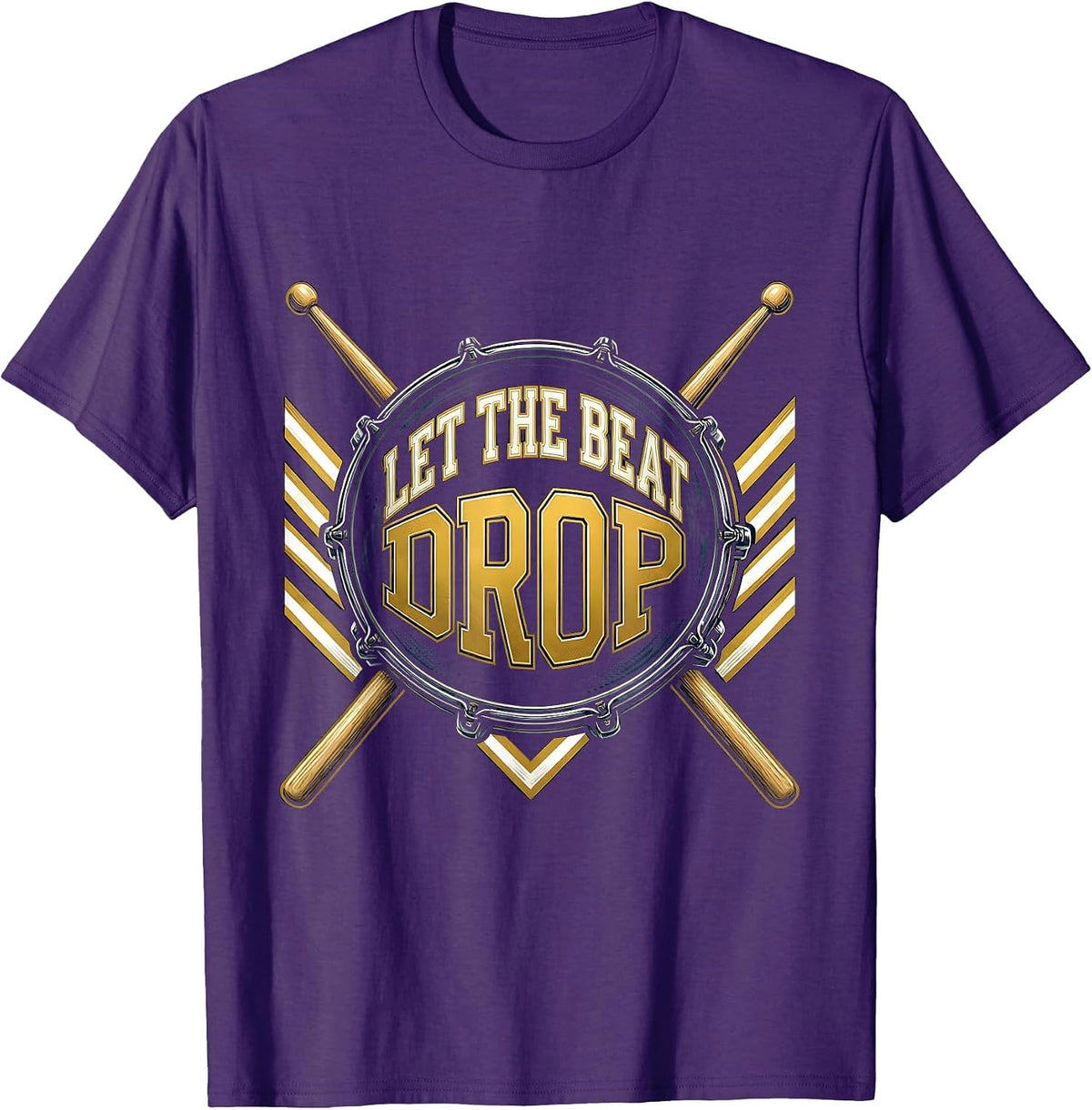 Men's Let the Beat Drop Hip Hop Music Design T-Shirt - Purple