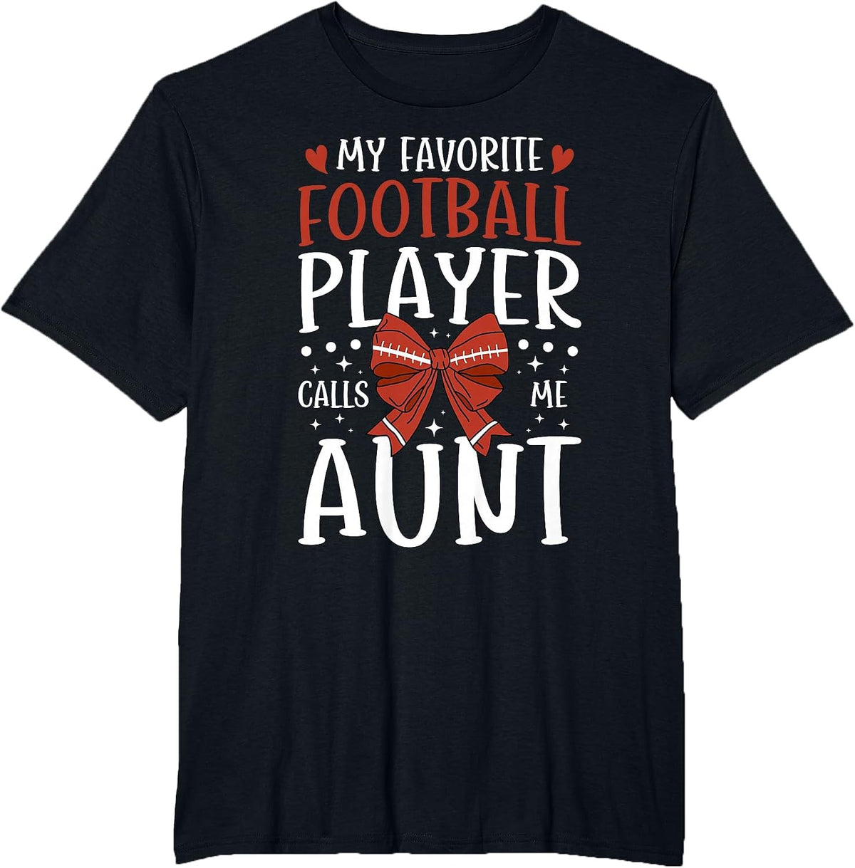 Proud Football Aunt of A Football Player Auntie T-Shirt - Black