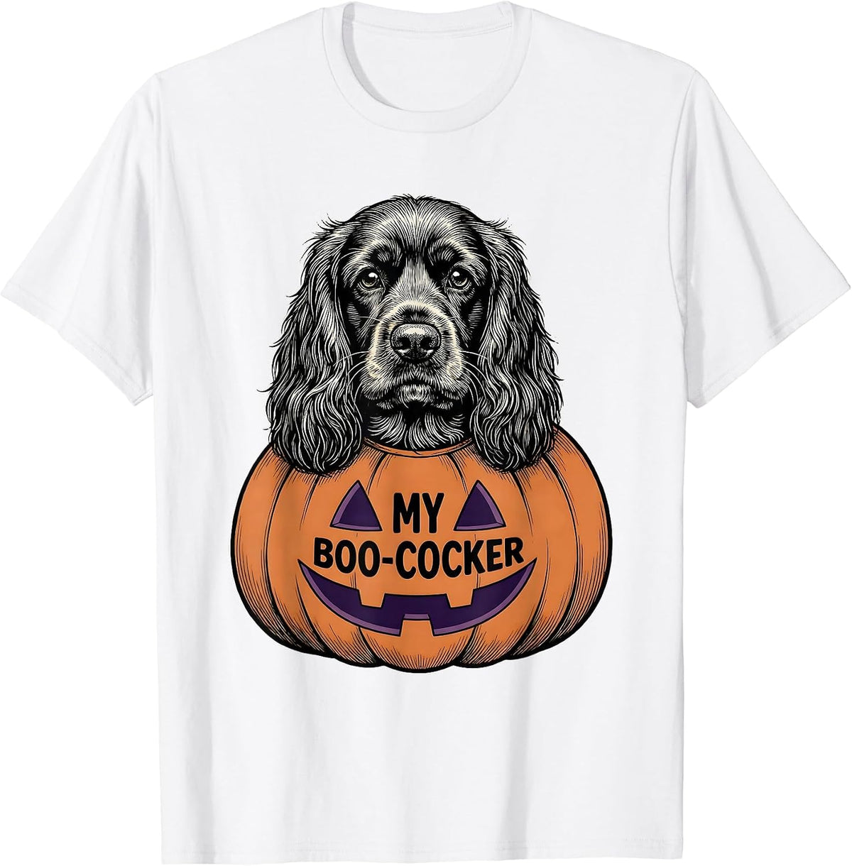 Men's My Boo-Cocker Funny Cocker Spaniel Dog Lover Halloween T-Shirt - White