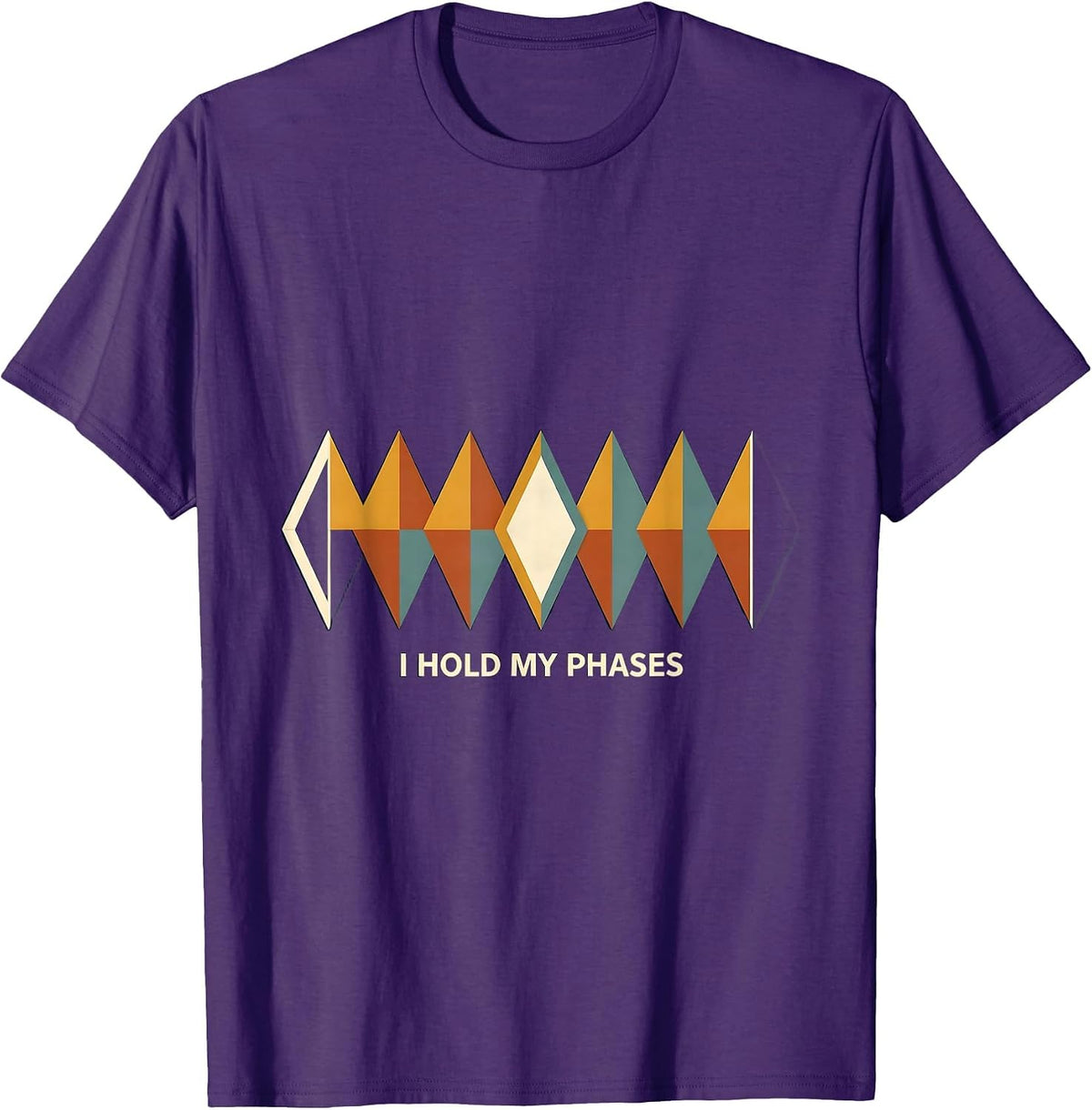 I Hold My Phases Retro Astronomy Moon Phase Celestial Design T-Shirt - Purple