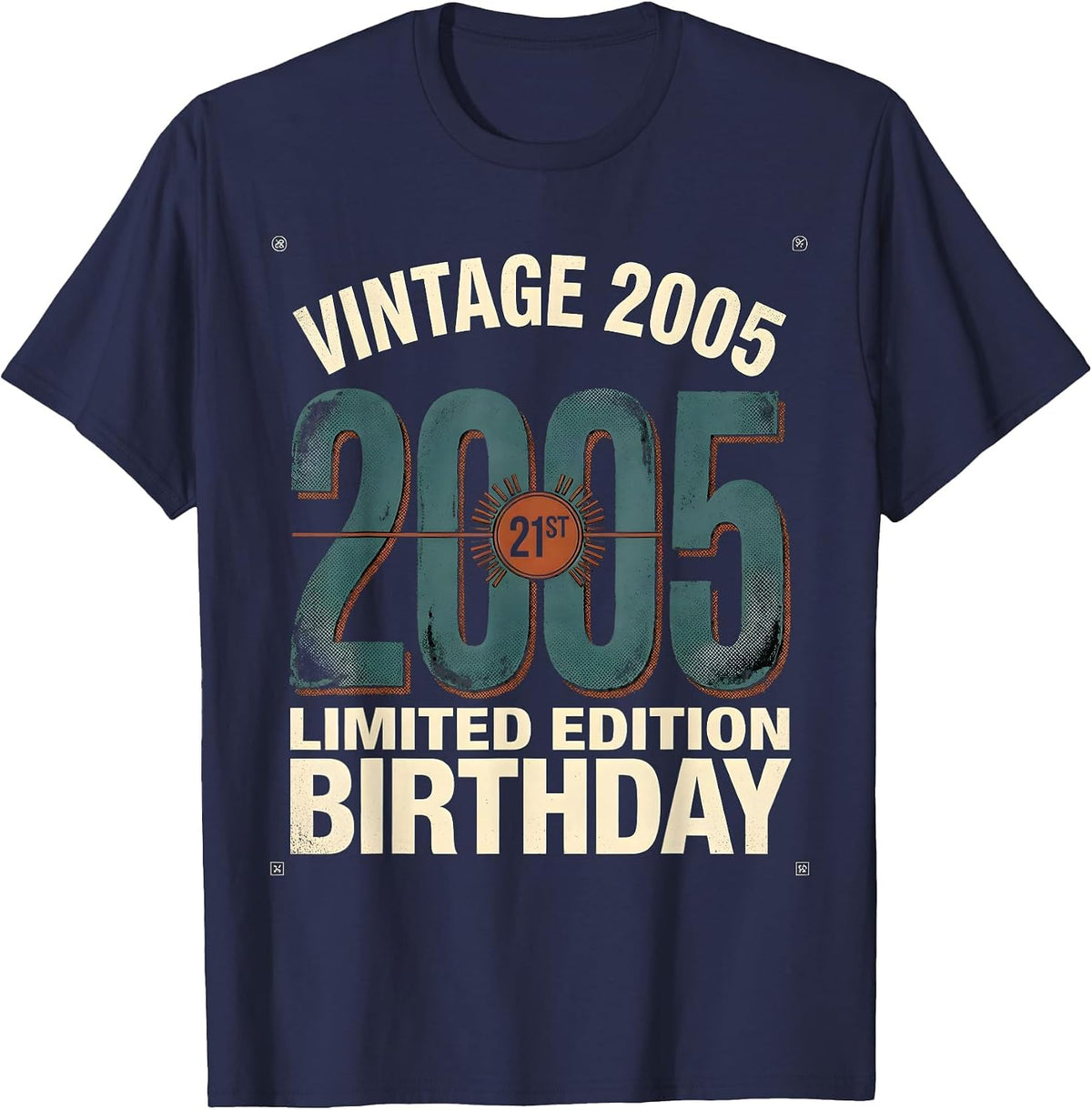 Men's Vintage 2005 Limited Edition 21st Birthday Gift T-Shirt - Navy Blue