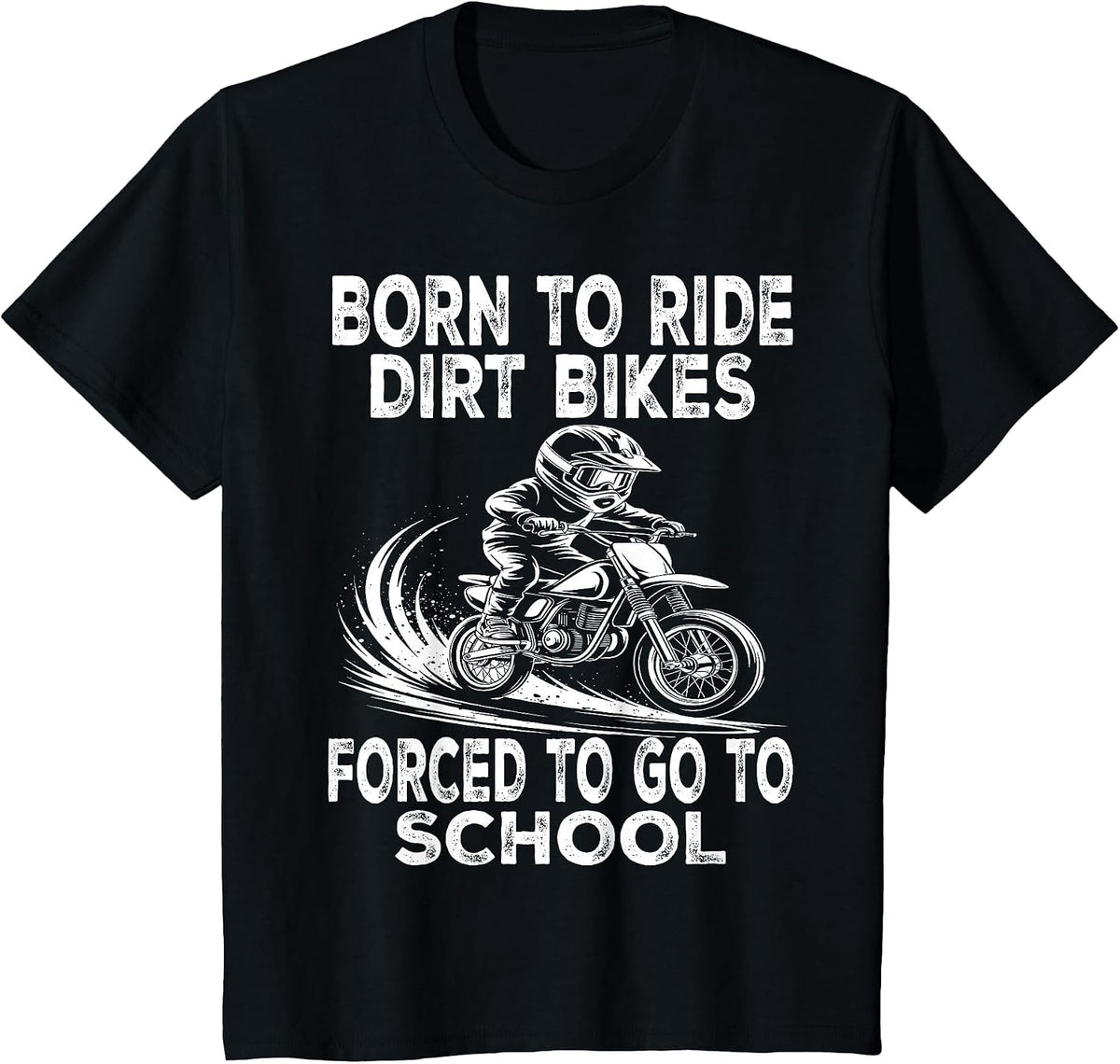 Funny Dirt Bike Art for Boys Girls Motocross Dirt Bike Rider T-Shirt - Black