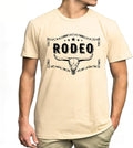 Western Shirts for Men Rodeo Cow Skull Cowboy Vintage Graphic Tees - Apricotcolor