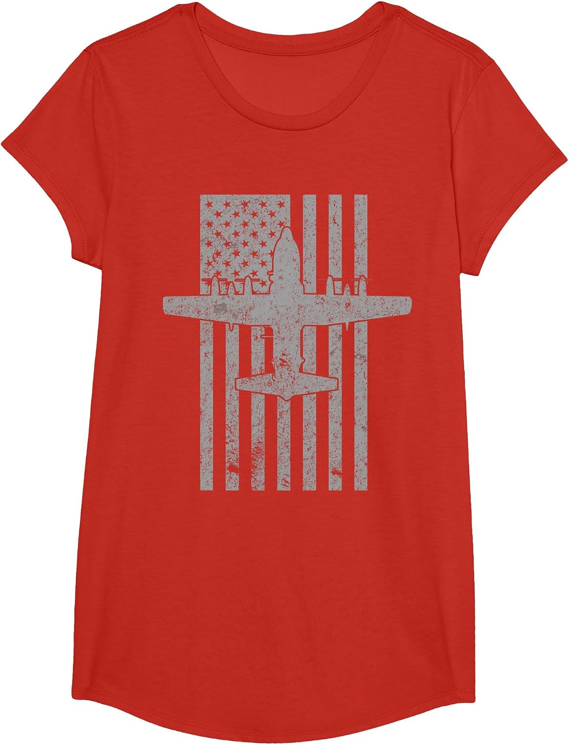 AC-130 Spectre Spooky Gunship Airplane Vintage Flag T-Shirt T-Shirt - Girls Red