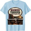 Men's Booked Through New Year's Eve Vintage Book Lover Christmas T-Shirt - Baby Blue