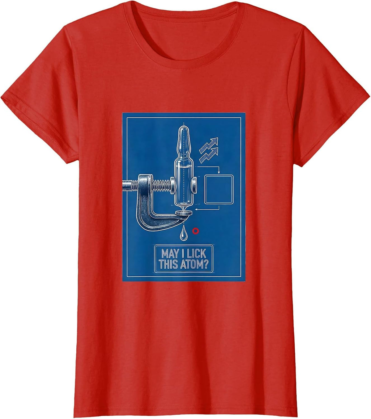 May I Lick This Atom Funny Periodic Table Science Teacher T-Shirt - Red
