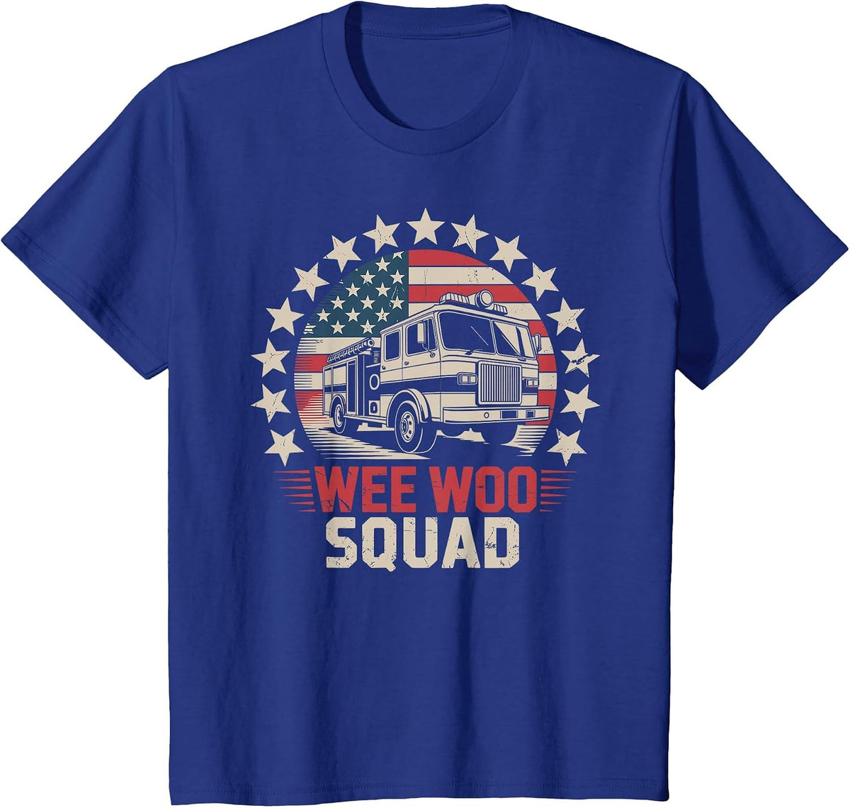 Wee Woo Squad Firefighter T-Shirt - Royal Blue