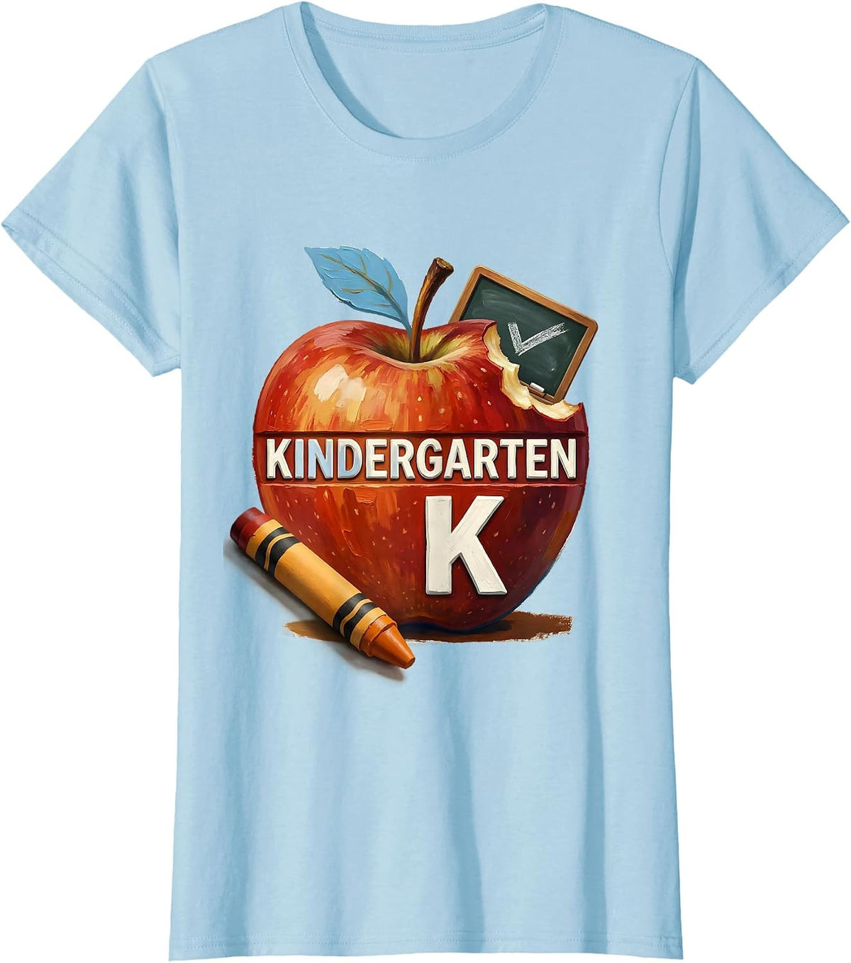 Kindergarten Cute Elementary Teacher Back To School First T-Shirt - Baby Blue