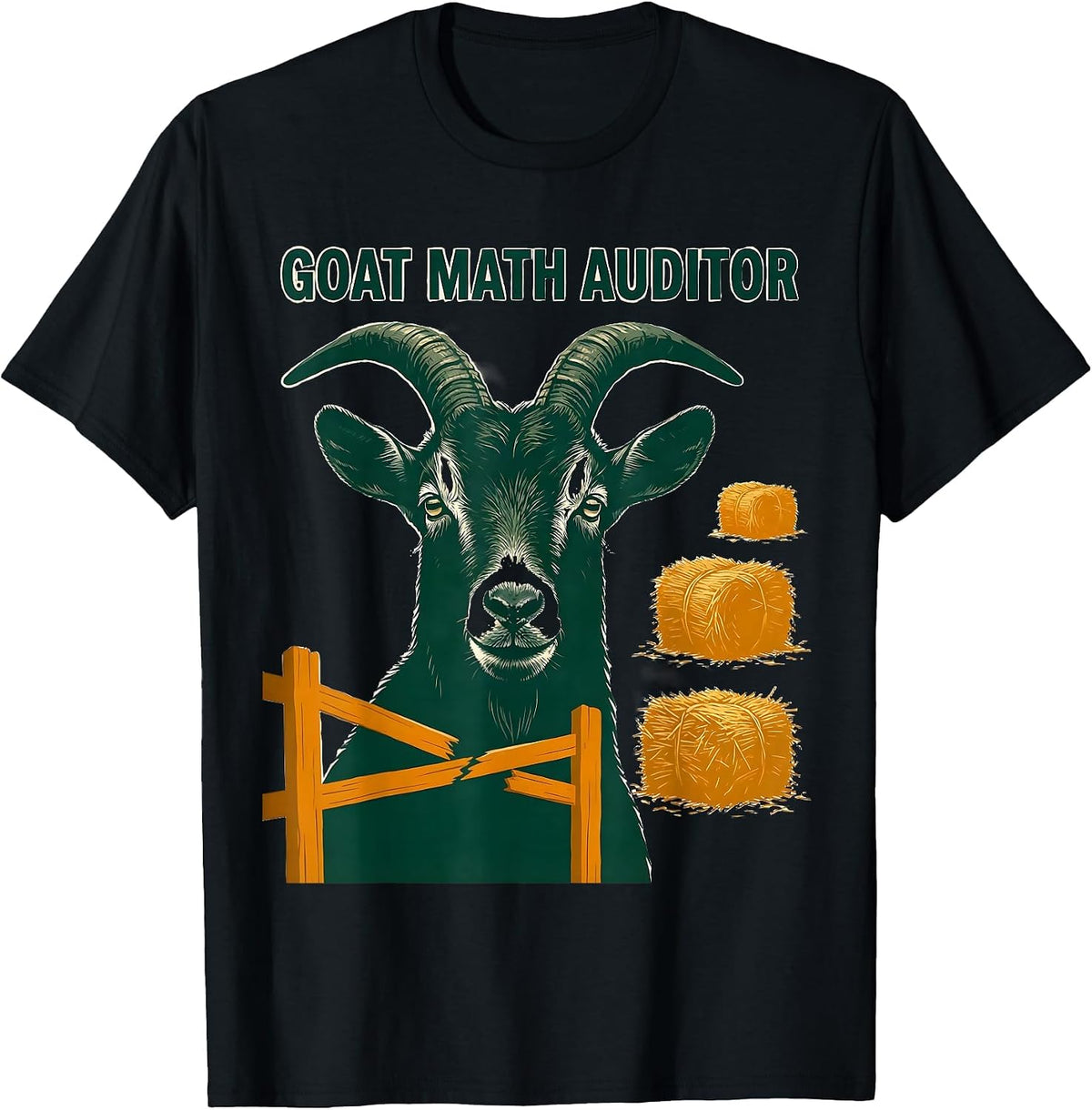 Men's Goat Math Auditor Funny Goat Owner Farmer Humor T-Shirt - Black
