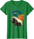 Women's Honey Badger Paper Cutout Animal Humor Novelty T-Shirt - Kelly Green