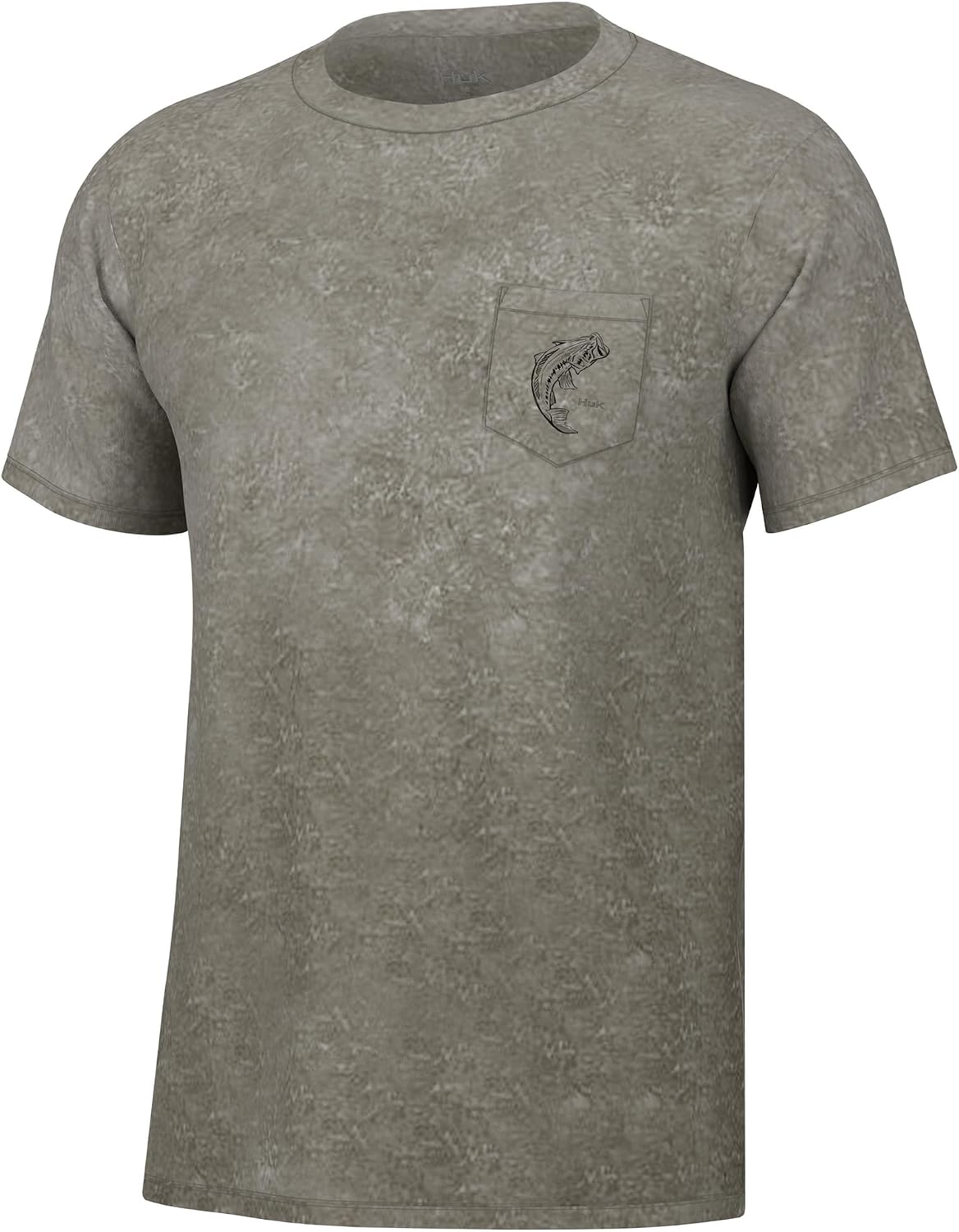 HUK Men's Short Sleeve Mineral Wash Pocket Tee, Fishing T-Shirt for Men - Moss