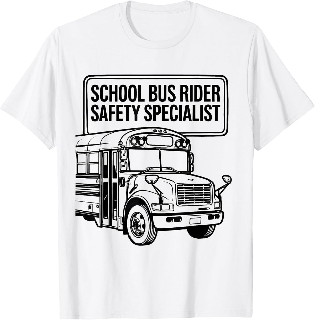 Men's School Bus Rider Safety Specialist Funny School Bus Driver T-Shirt - White