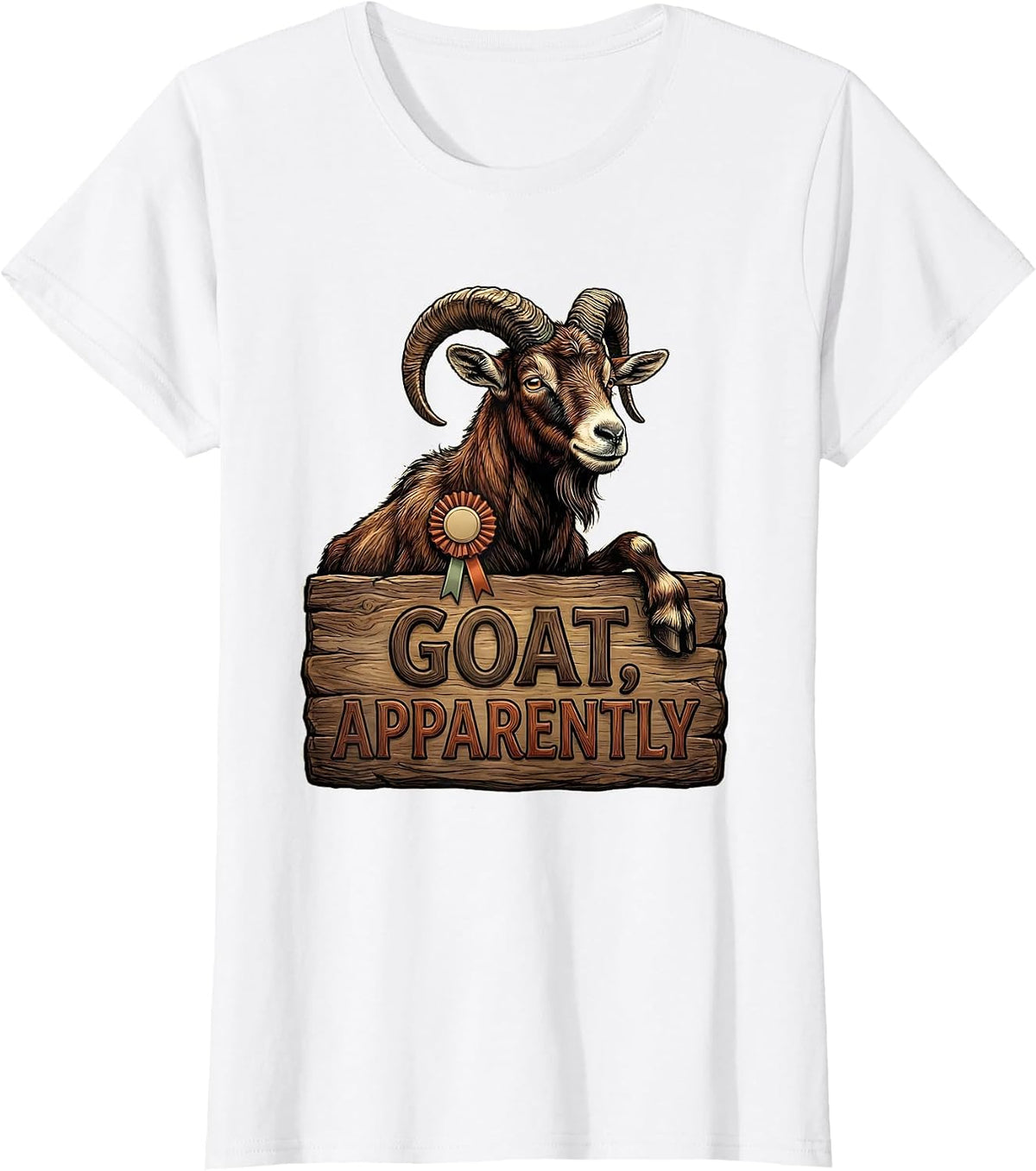 GOAT APPARENTLY Funny Goat Lover Farm Animal Humor T-Shirt - White