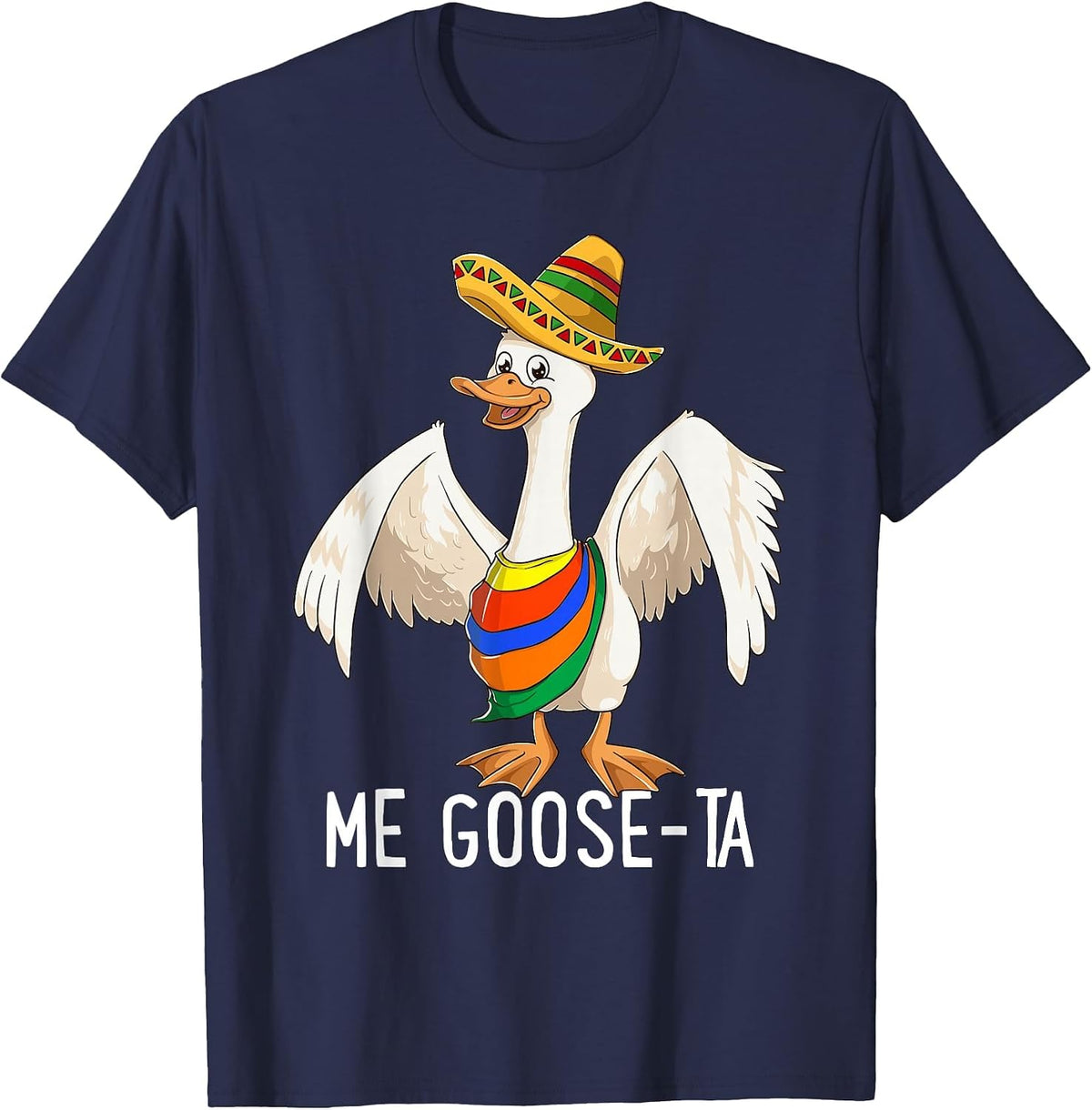 Me Goose-Ta Mexican Spanish Me Gusta Farmer Goose T-Shirt - Navy Blue