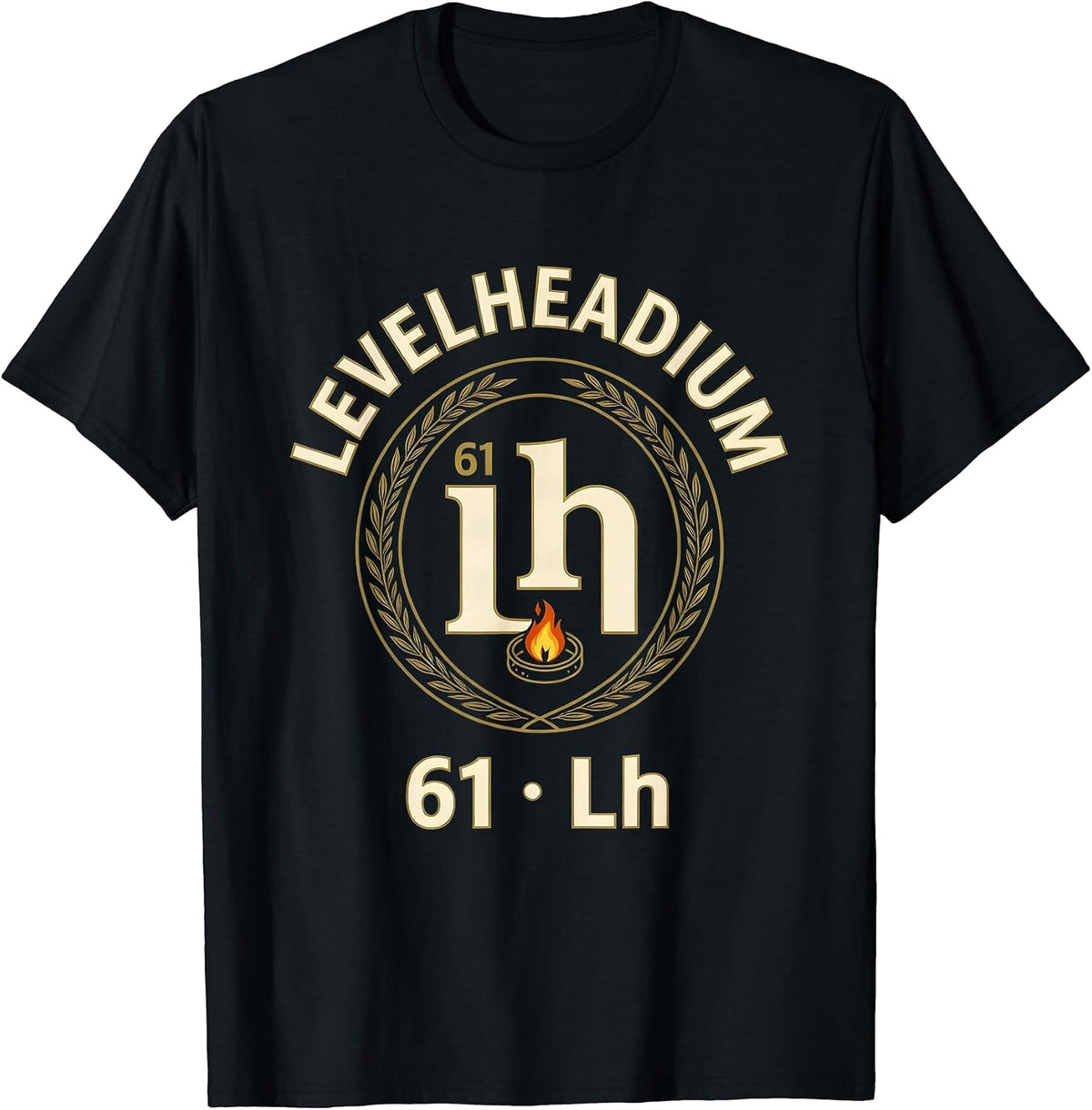 Men's 61 Lh Levelheadium Funny Chemistry Nerd Humor Gift T-Shirt - Black