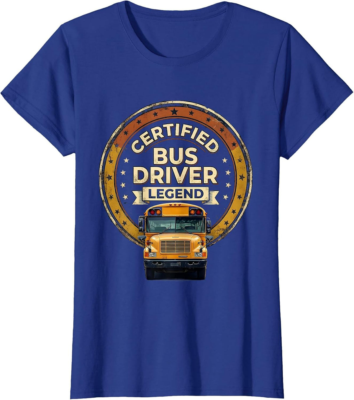 Women's Certified Bus Driver Legend Vintage Funny School Bus Driver T-Shirt - Royal Blue