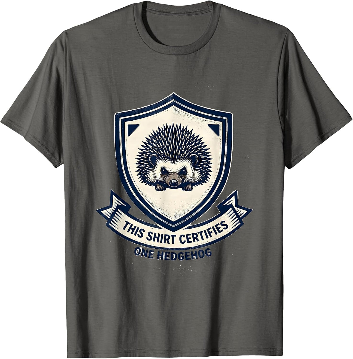 Men's This Shirt Certifies One Hedgehog Funny Lazy Halloween T-Shirt - Asphalt Grey