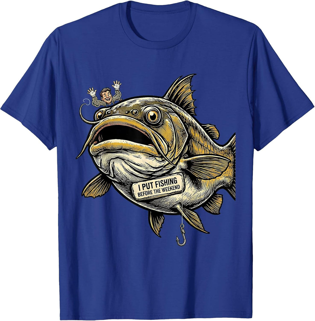 I Put Fishing Before The Weekend Funny Fishing Dad Humor T-Shirt - Royal Blue