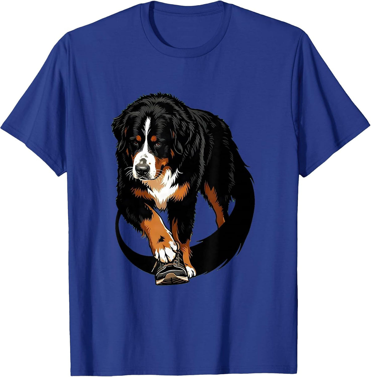 Bernese Mountain Dog Silhouette Pet Lover Humor T-Shirt - Royal Blue