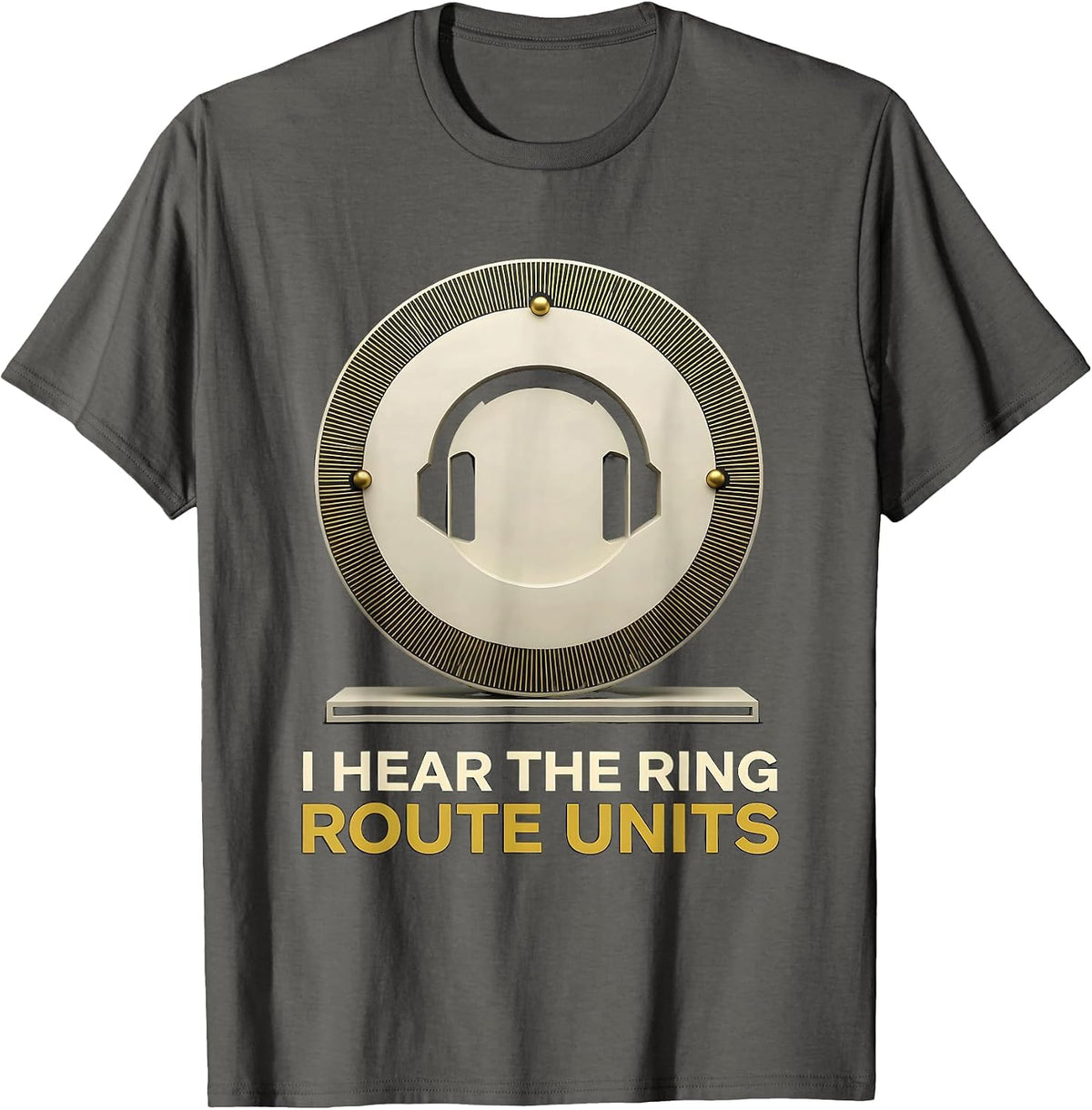 I Hear The Ring, Route Units Geometric 911 Dispatcher T-Shirt - Asphalt Grey