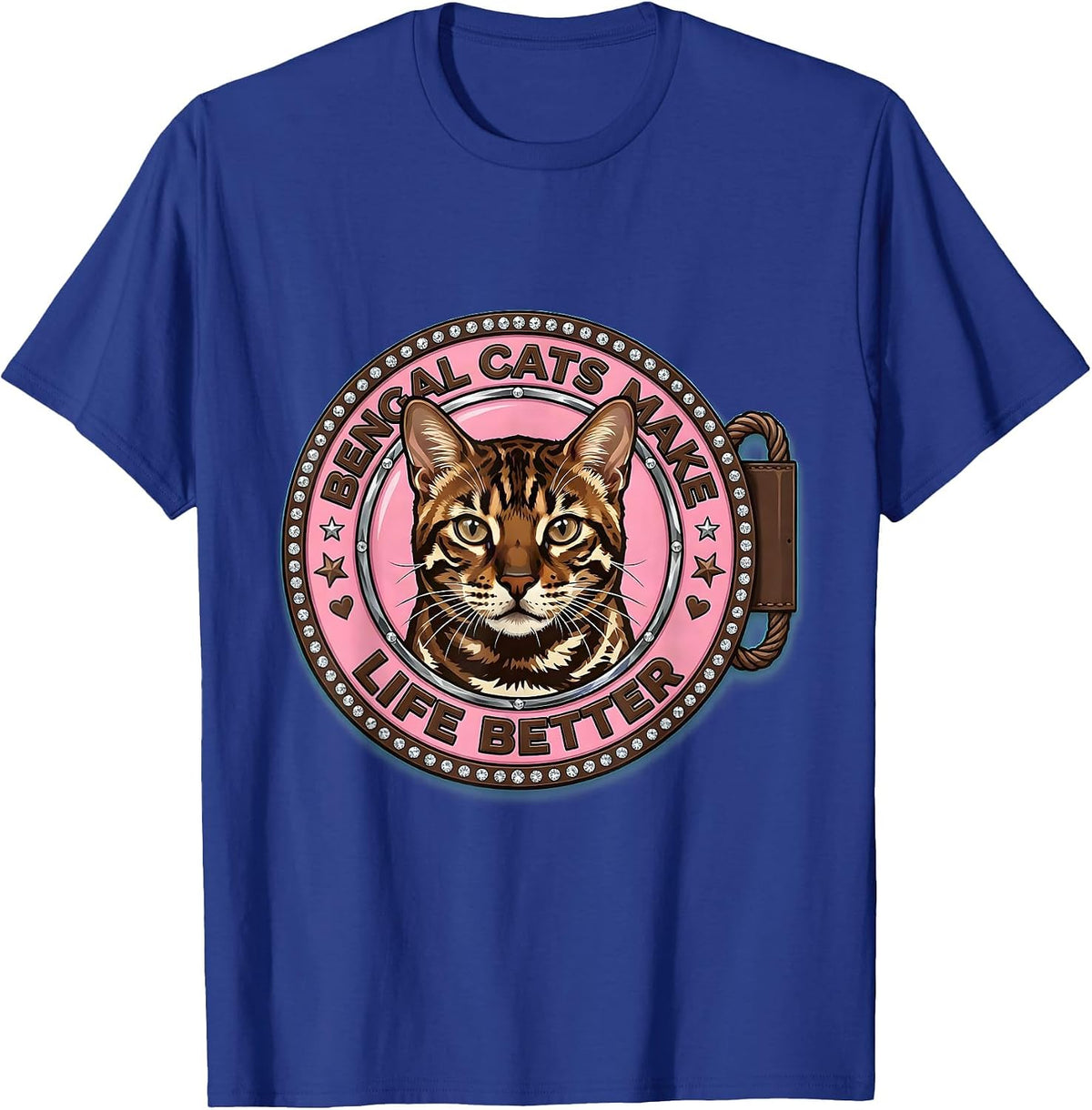 Men's Bengal Cats Make Life Better Cat Lover Design T-Shirt - Royal Blue